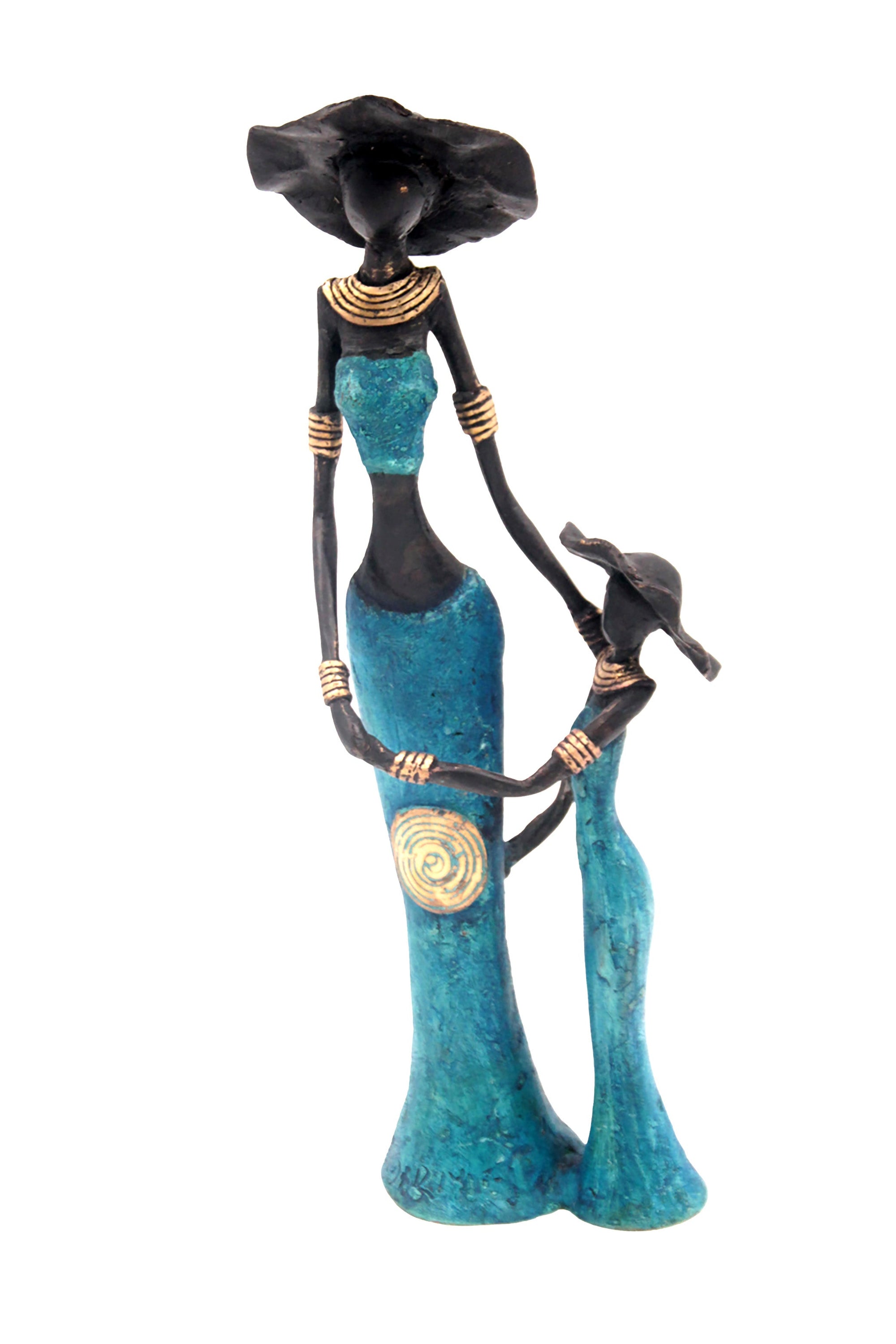 Bronze Mohamadi Dermé 30 cm bleu n°2 Bronzes d'Afrique