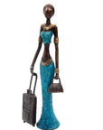 Bronze Mohamadi Dermé 30 cm bleu n°3 Bronzes d'Afrique