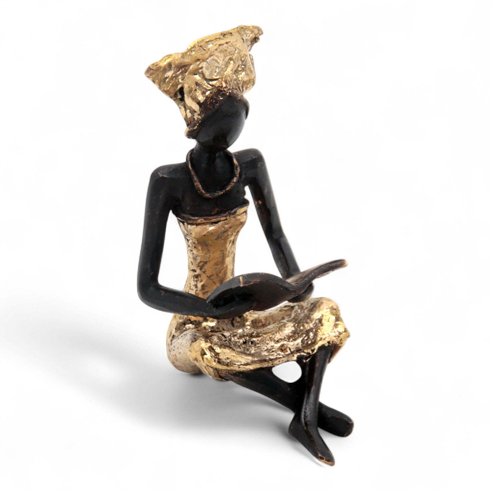 Bronze assis à poser 25 cm doré n°2