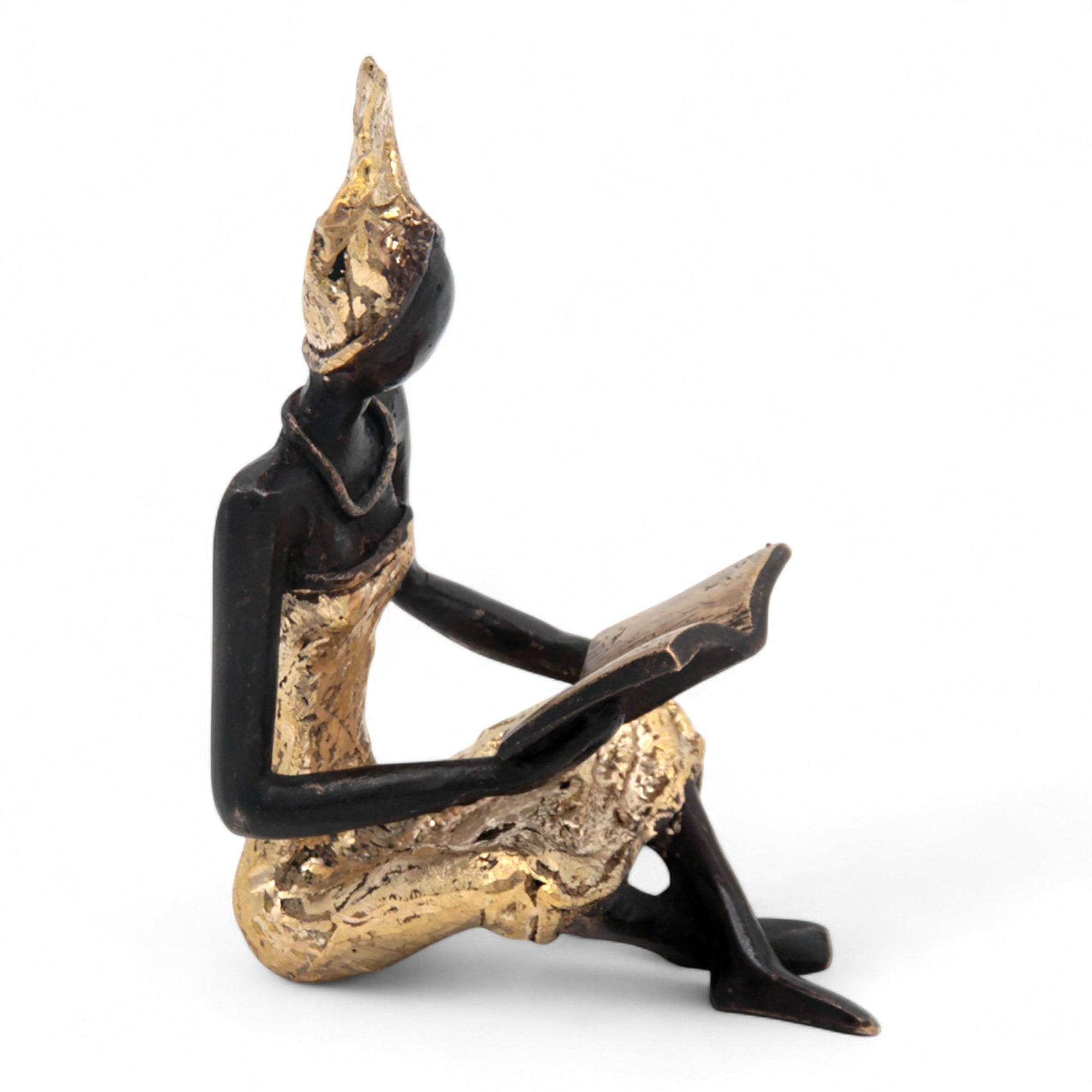 Bronze assis à poser 25 cm doré n°2