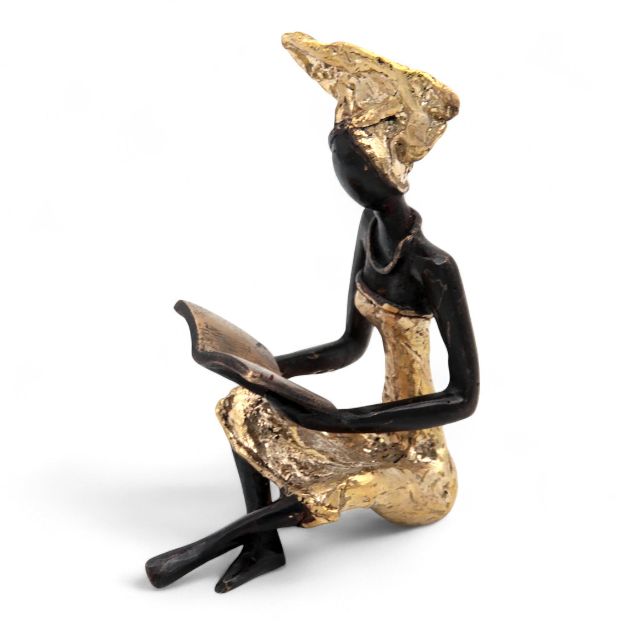 Bronze assis à poser 25 cm doré n°2