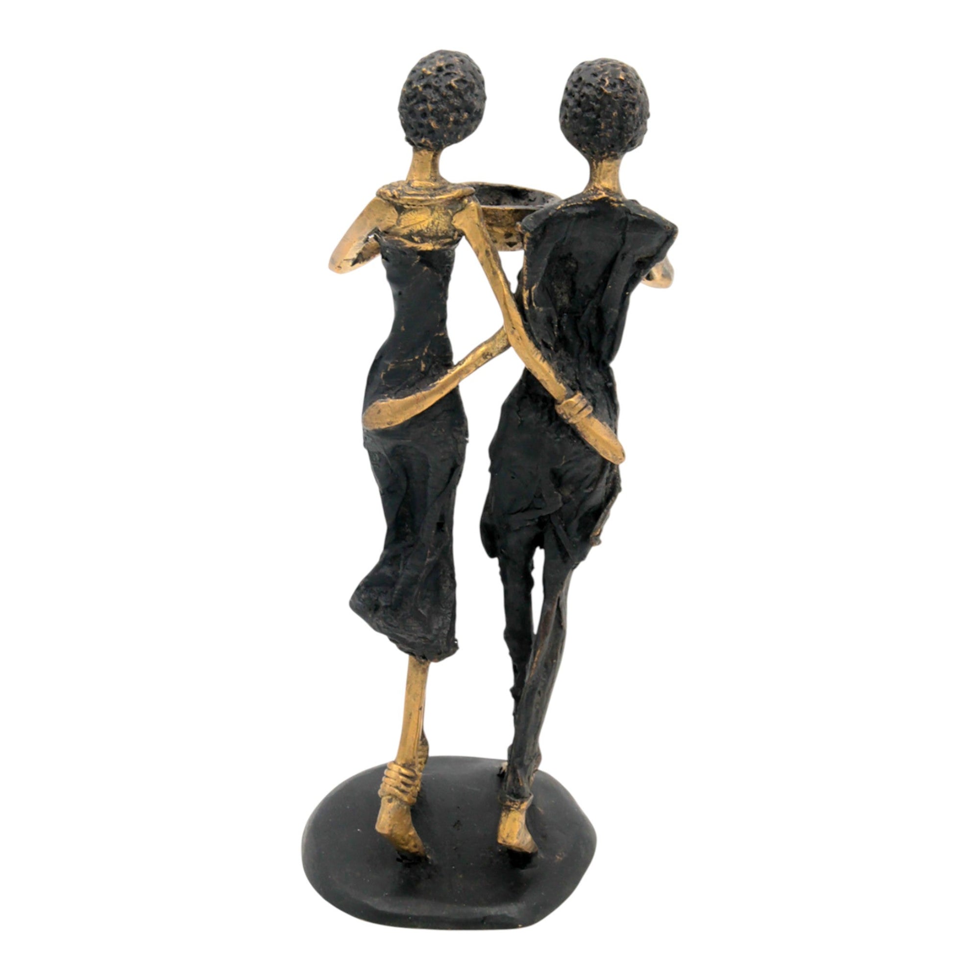 Bronze couple 25 cm noir et doré n°2