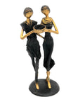 Bronze couple 25 cm noir et doré n°2