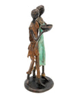 Bronze couple 25 cm marron et vert n°4