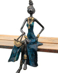 Bronze assis 35 cm bleu n°2