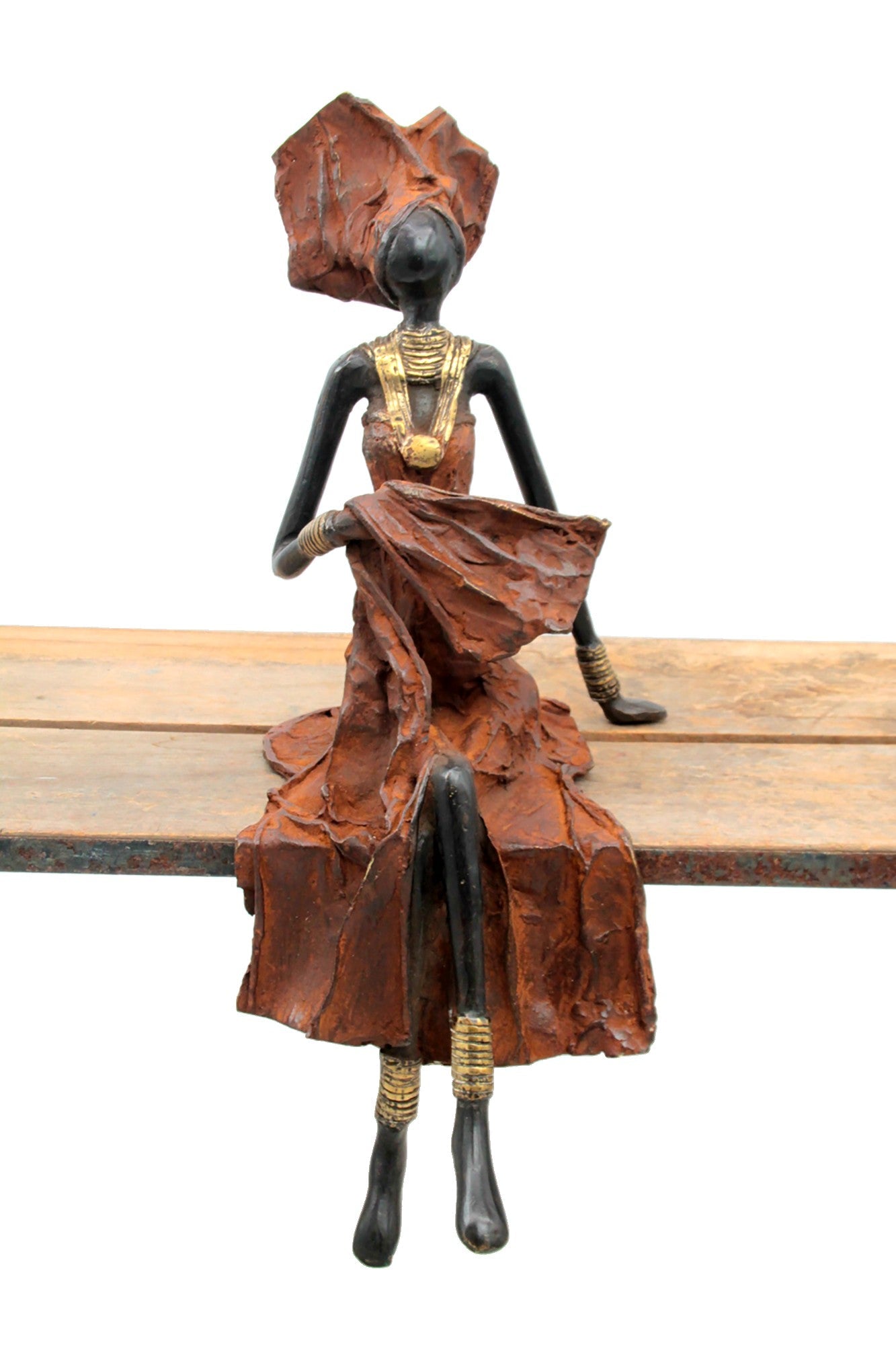 Bronze assis 40 cm marron n°6