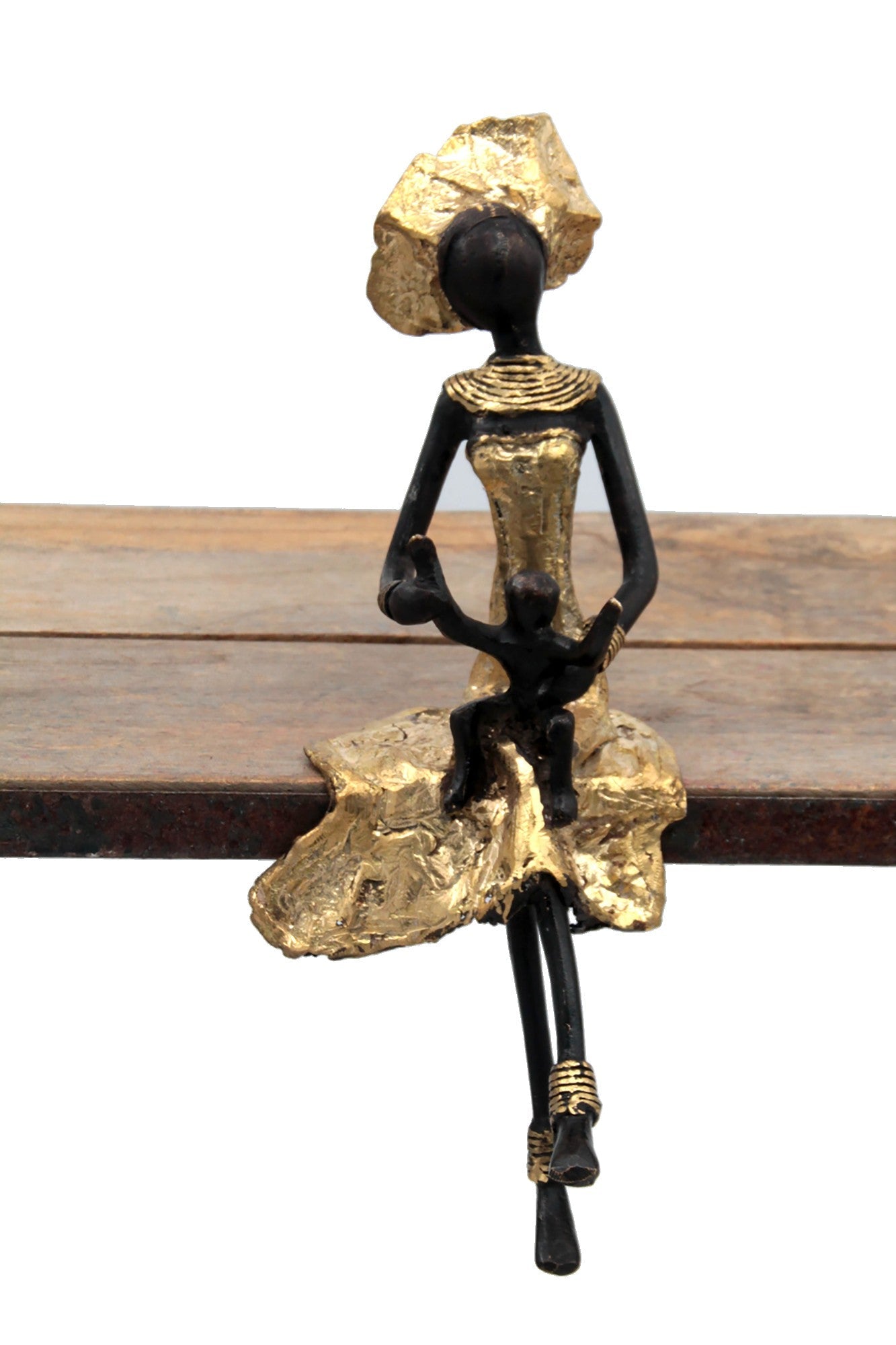 Bronze assis 25 cm doré n°3