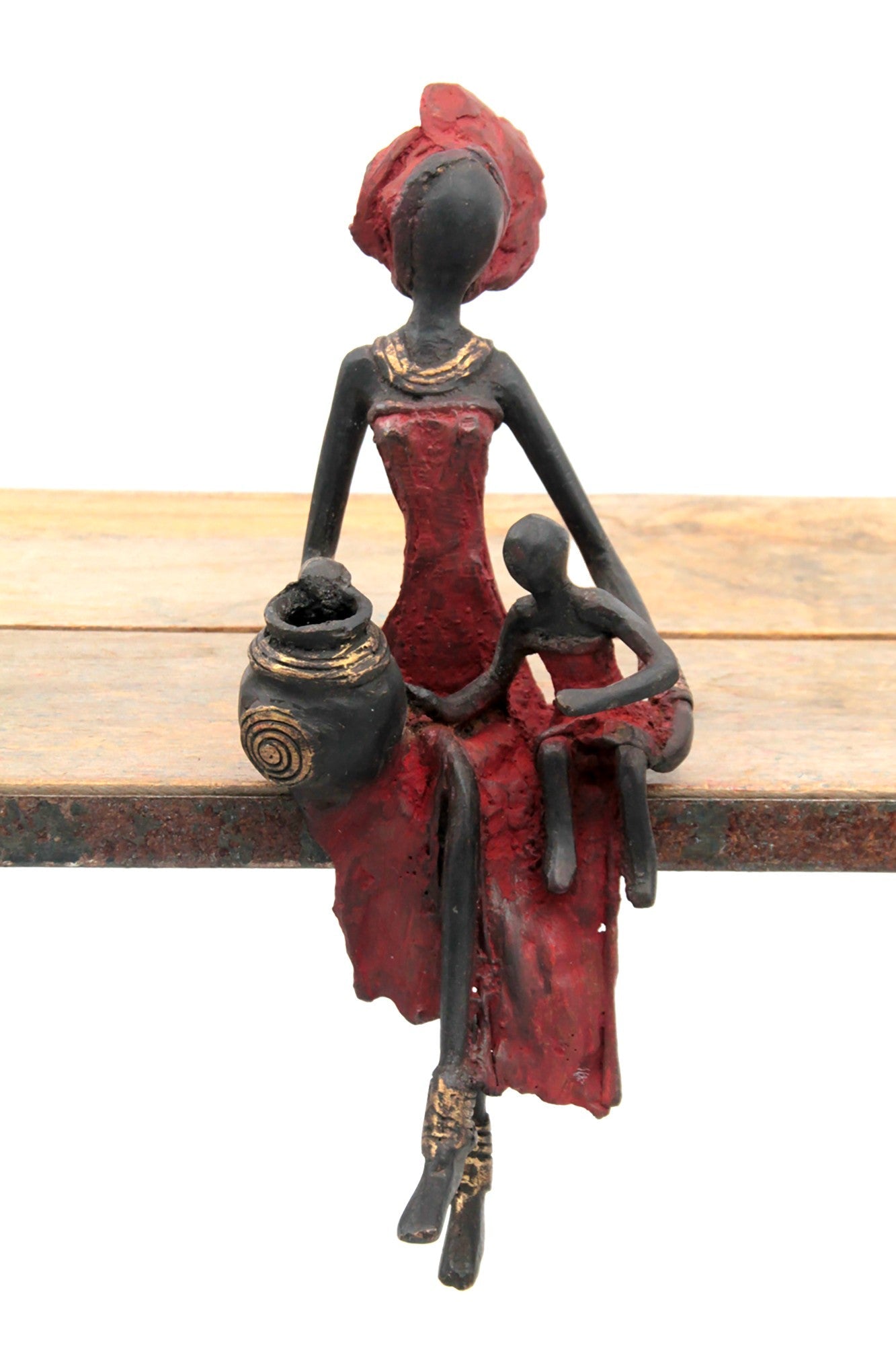 Bronze assis 25 cm rouge n°1