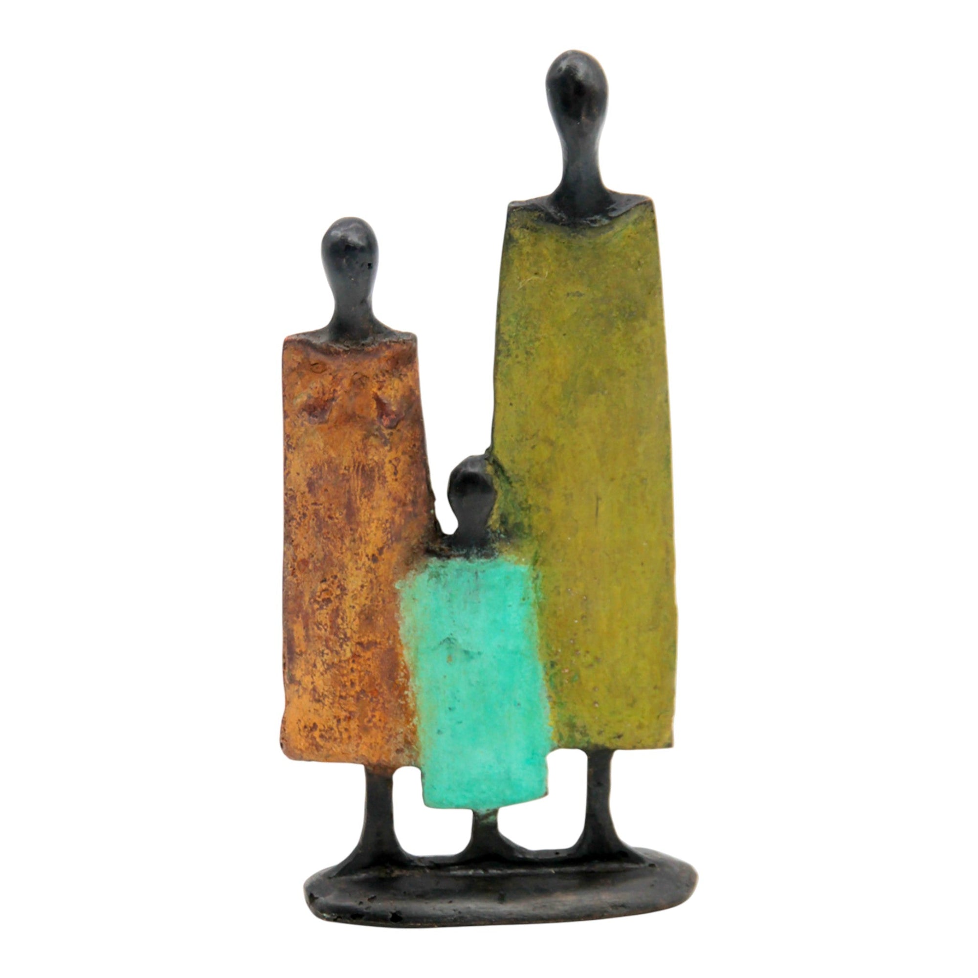 Famille 3 personnages marron & vert n°1