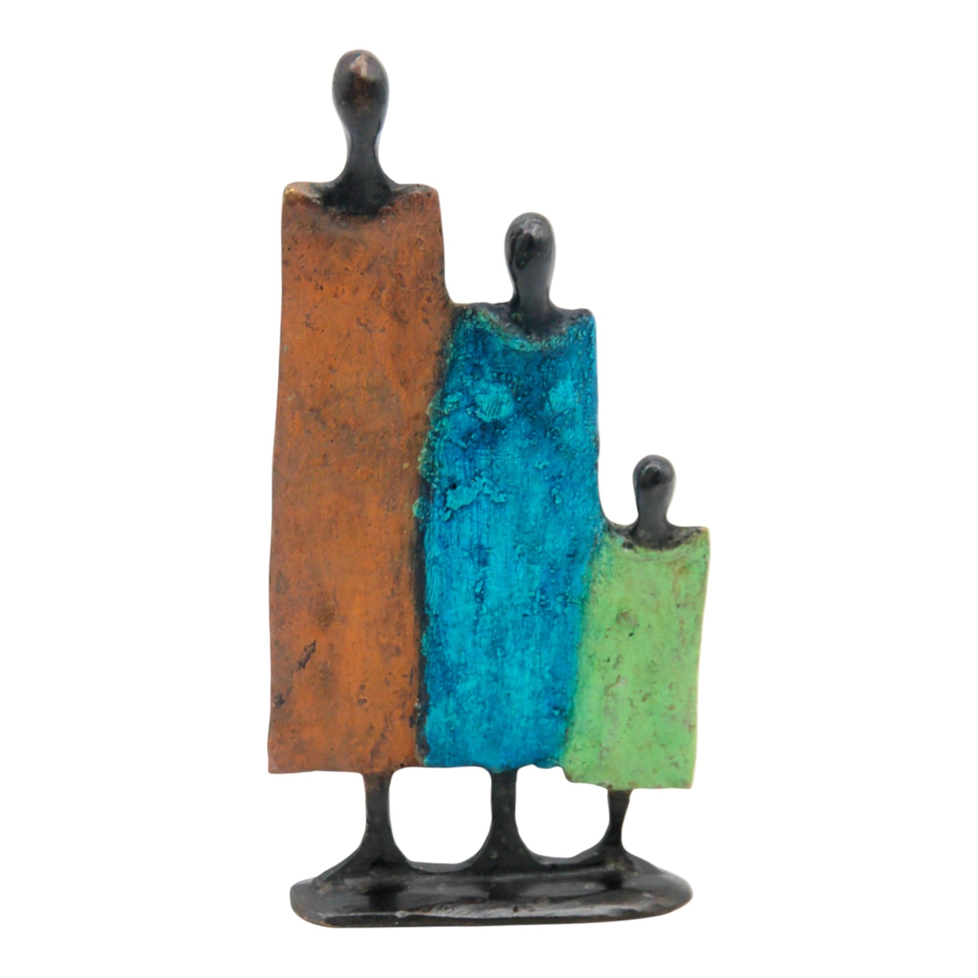 Famille 3 personnages marron & vert n°2