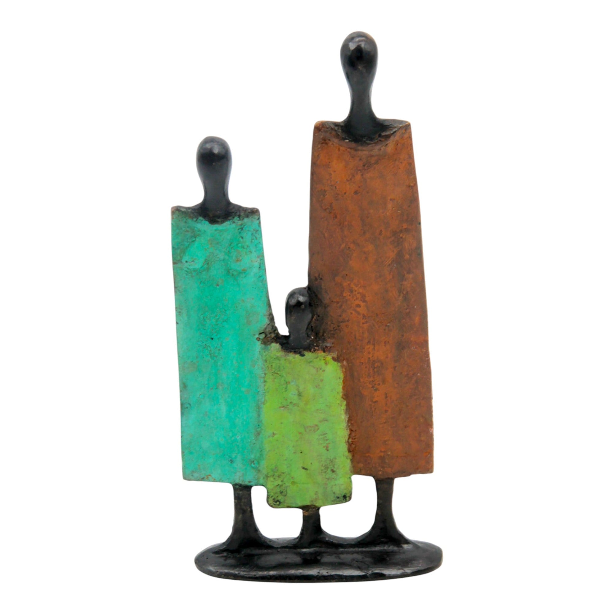 Famille 3 personnages marron & vert n°3