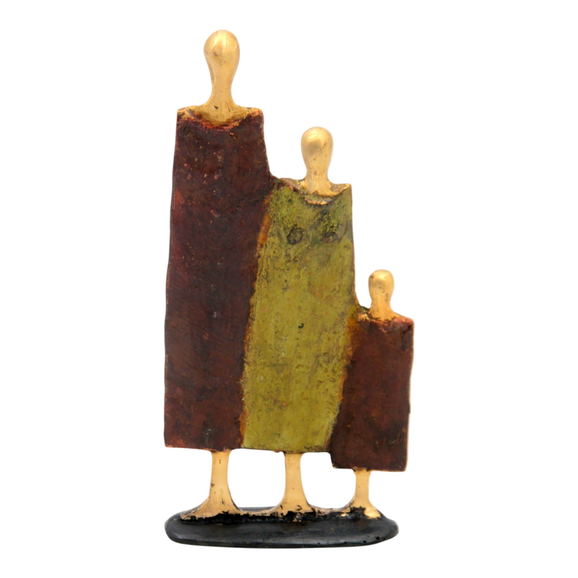 Famille 3 personnages marron & vert n°4