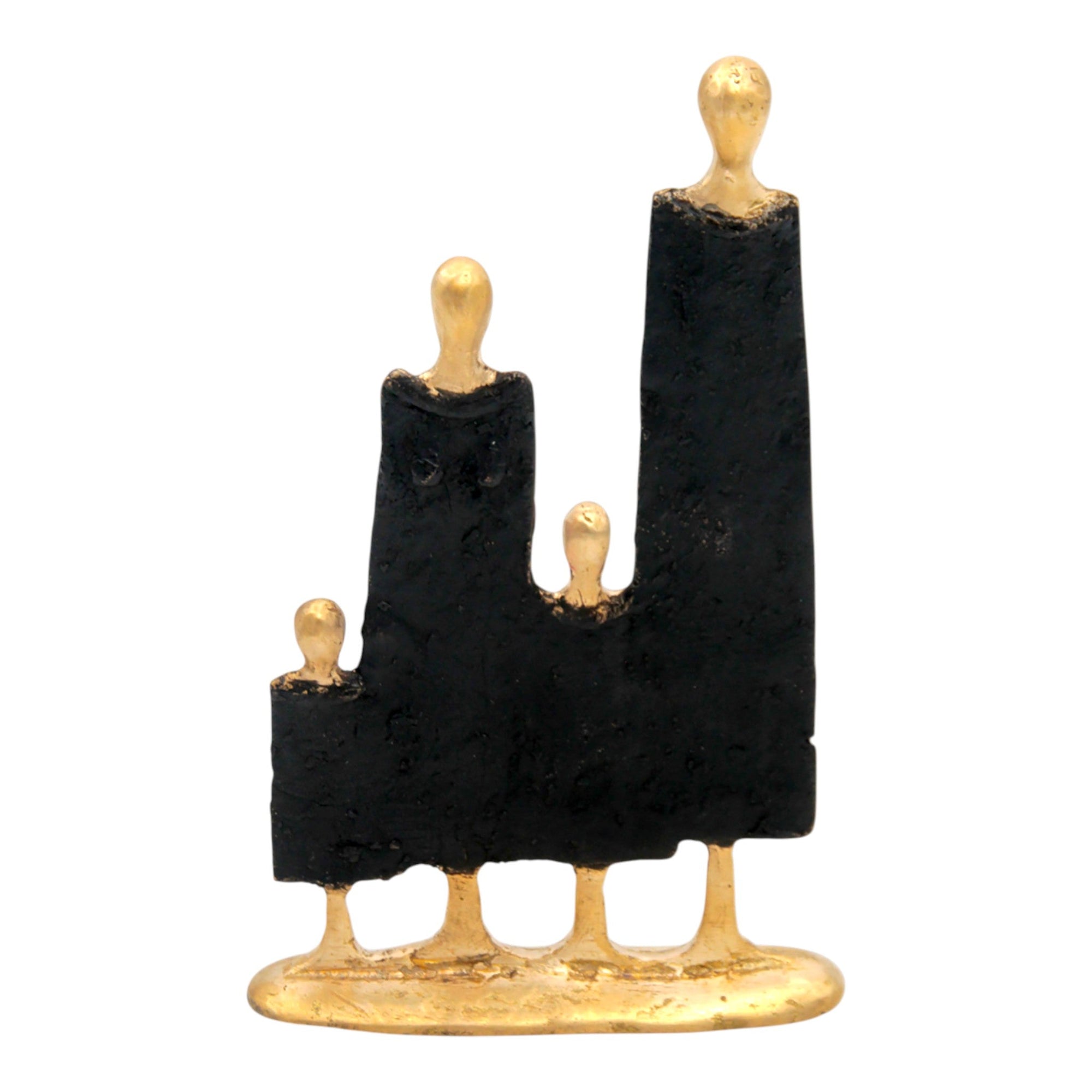 Famille 4 personnages noir et doré n°1