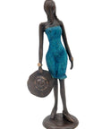Bronze 30 cm bleu n°1 Bronzes d'Afrique