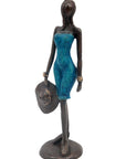 Bronze 30 cm bleu n°1 Bronzes d'Afrique