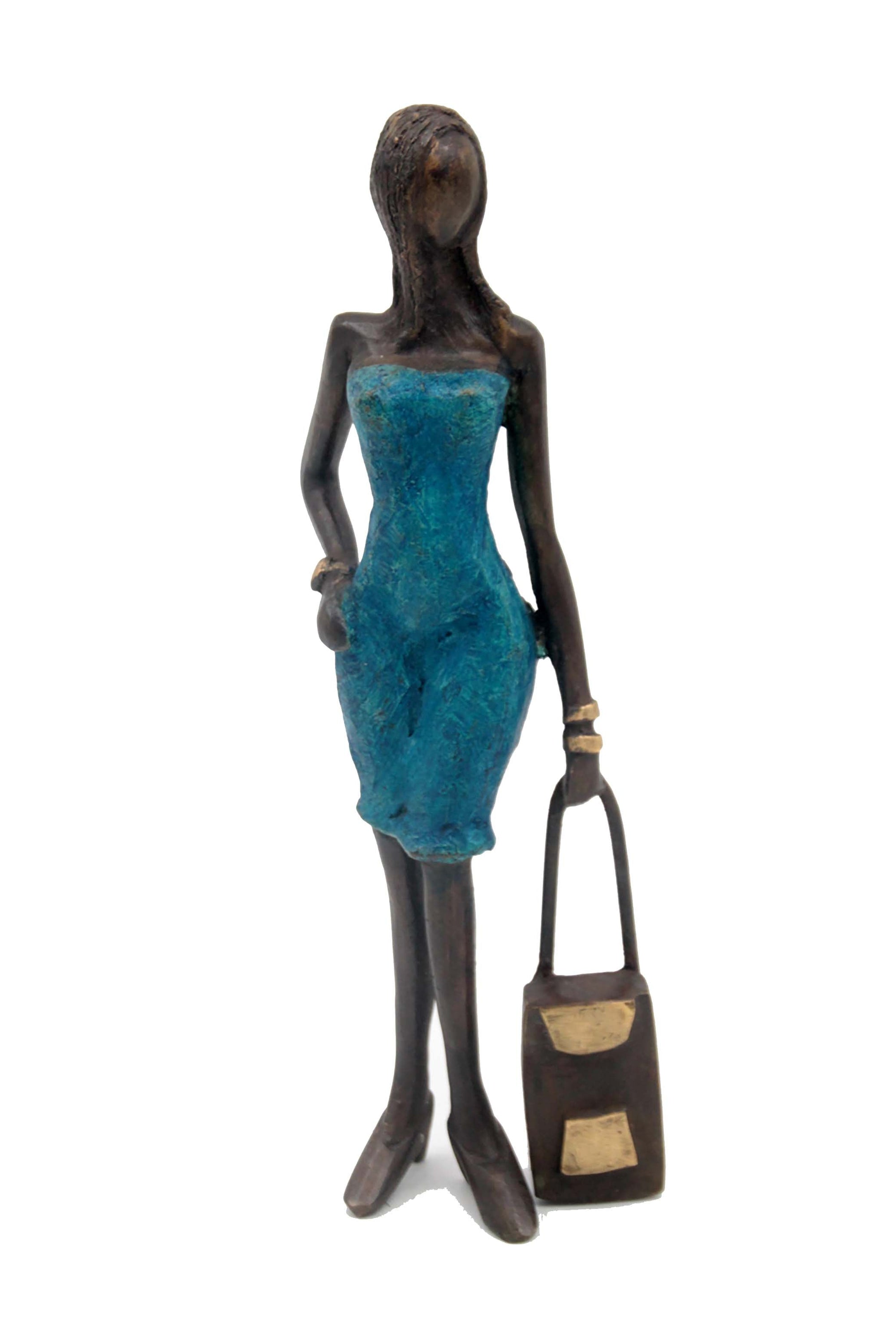 Bronze 30 cm bleu n°5 Bronzes d'Afrique
