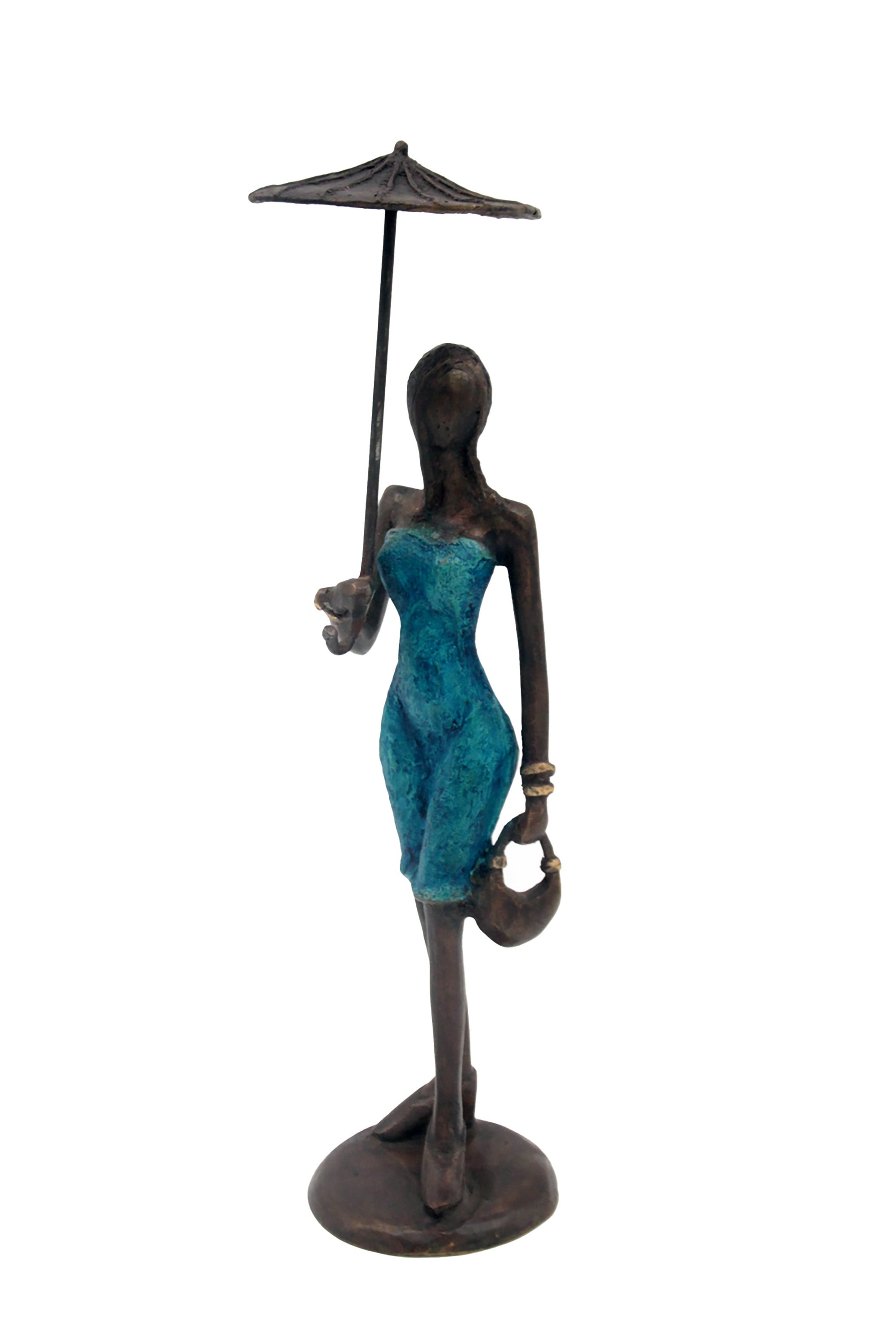 Bronze 30 cm bleu n°7 Bronzes d'Afrique