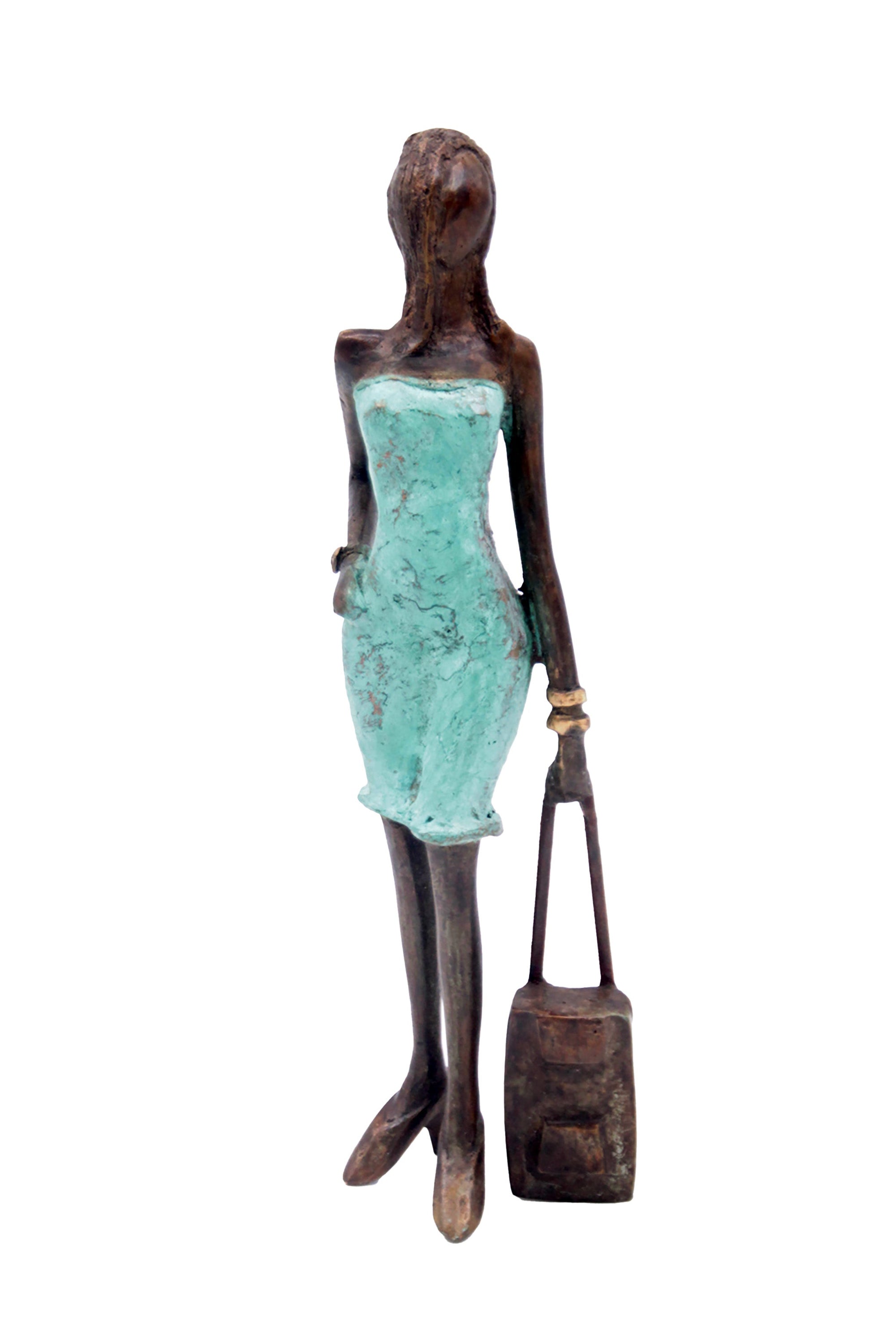 Bronze 30 cm turquoise n°2 Bronzes d'Afrique
