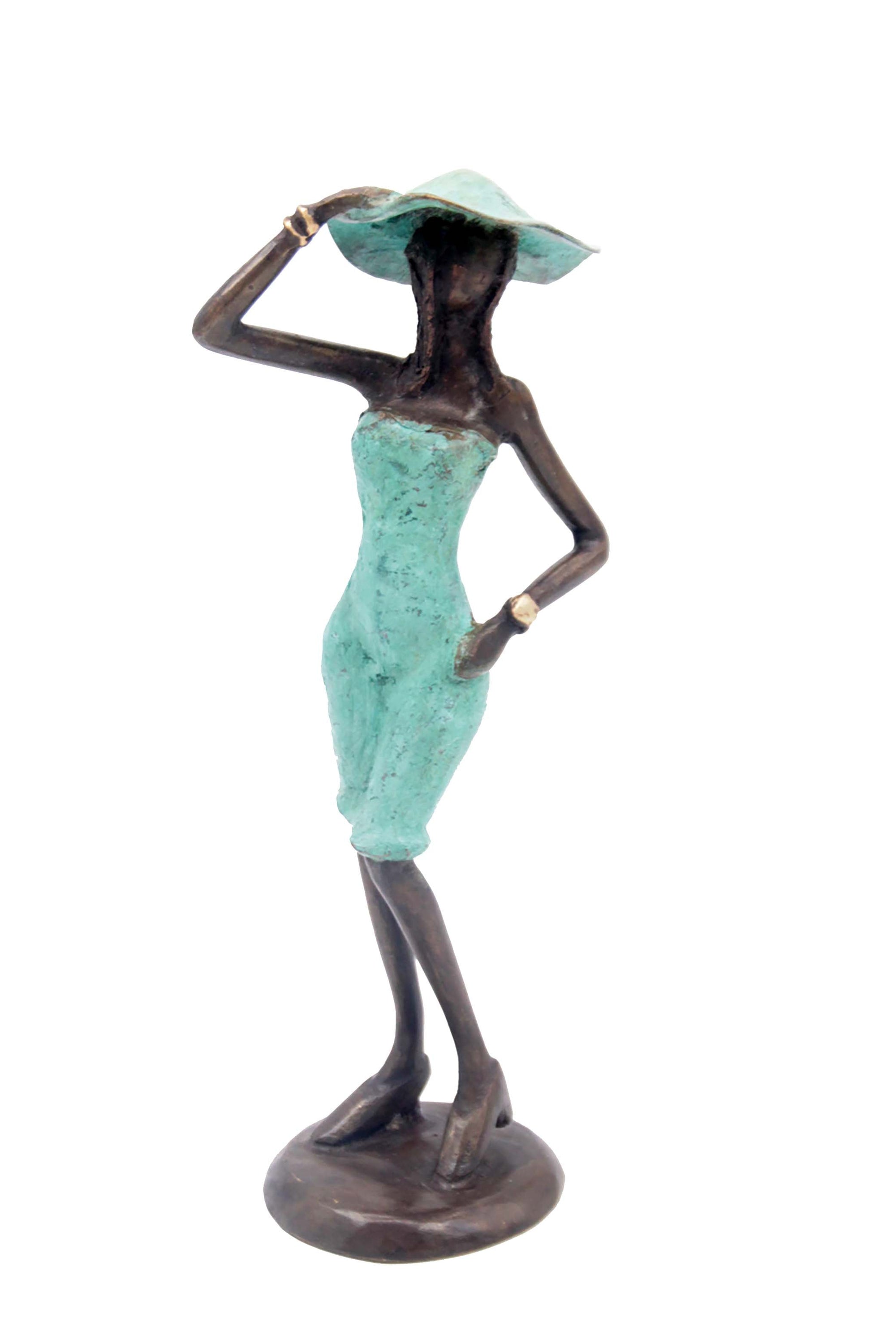 Bronze 30 cm turquoise n°4 Bronzes d'Afrique
