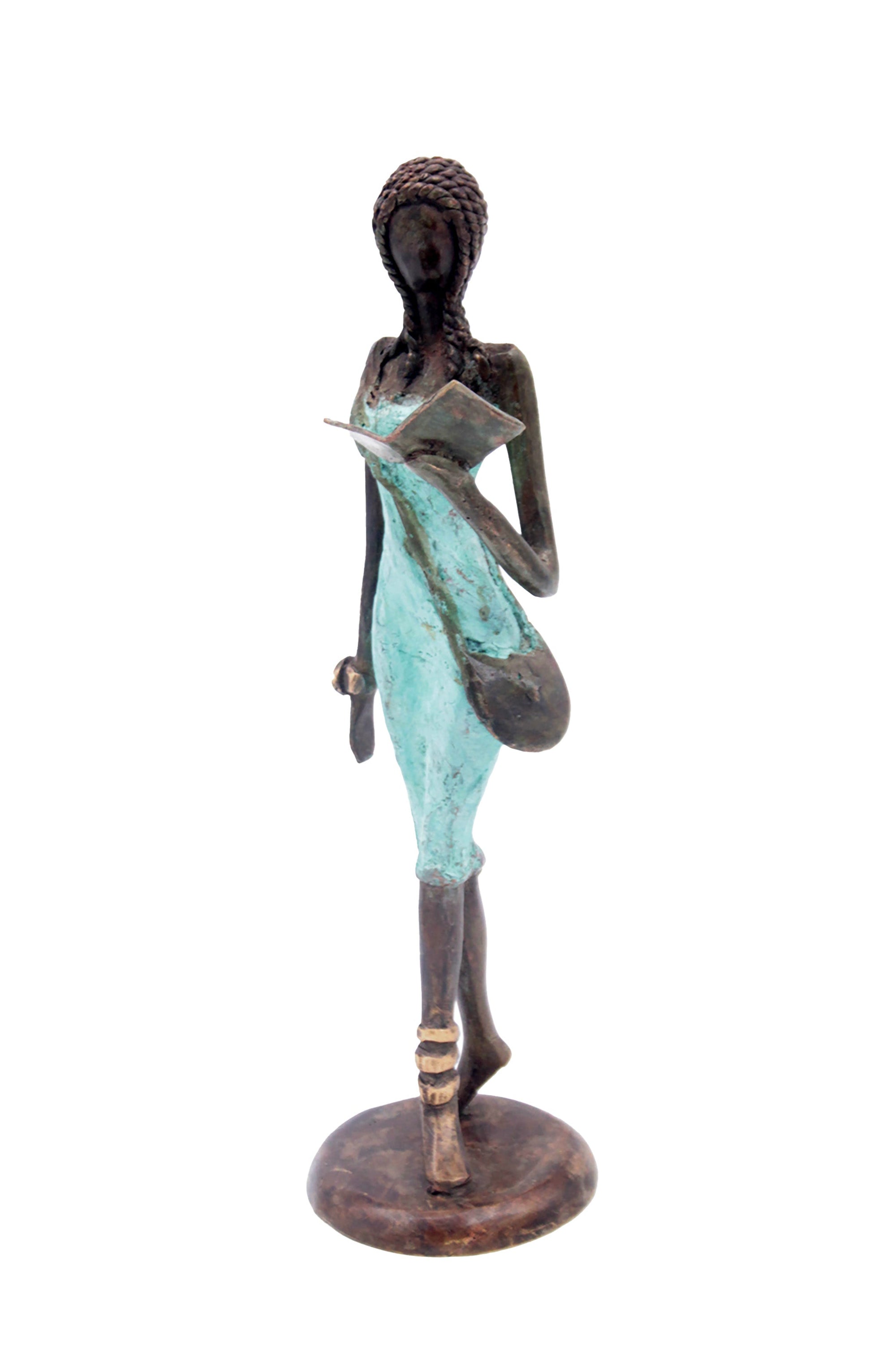 Bronze 30 cm turquoise n°6 Bronzes d'Afrique
