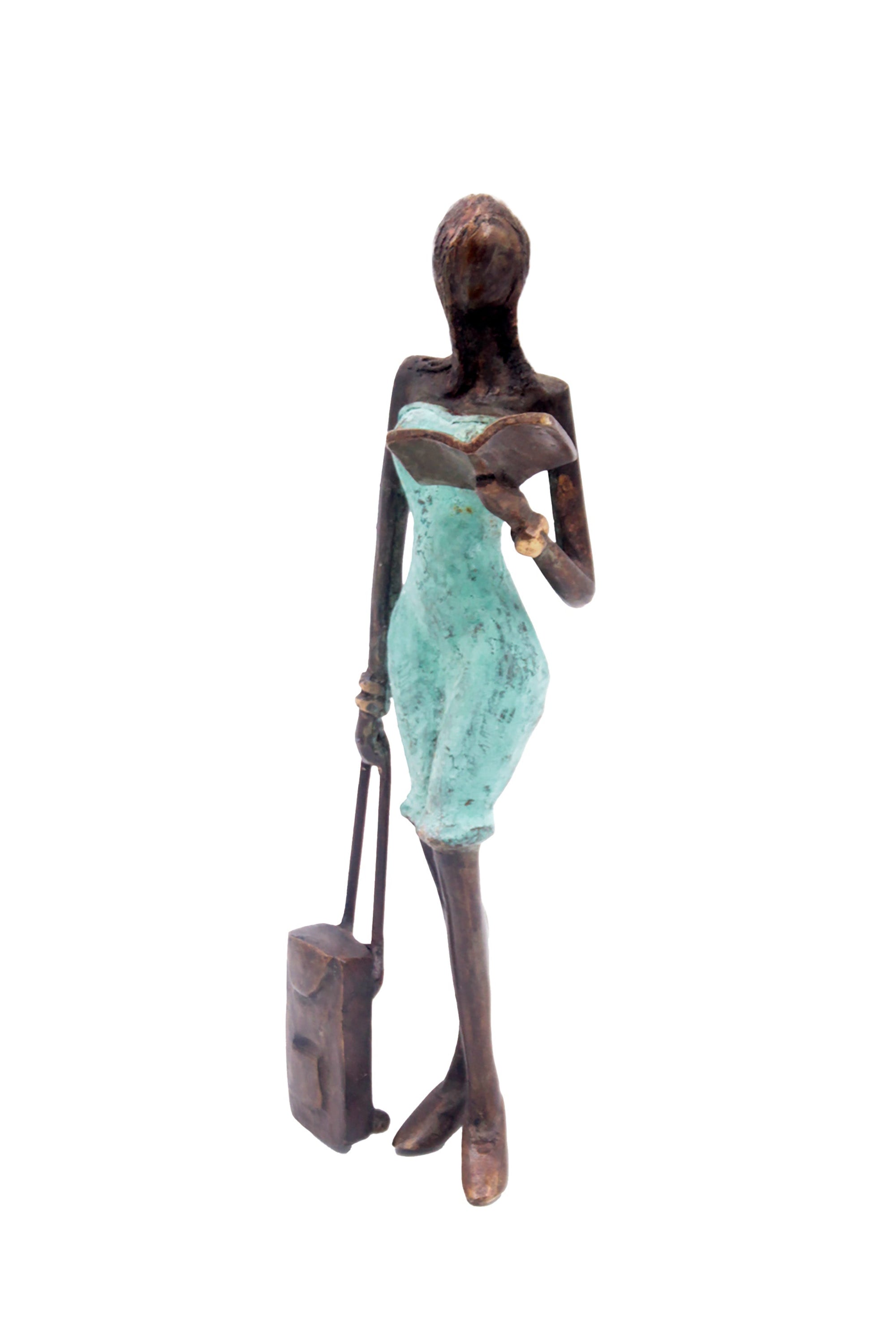 Bronze 30 cm turquoise n°8 Bronzes d'Afrique
