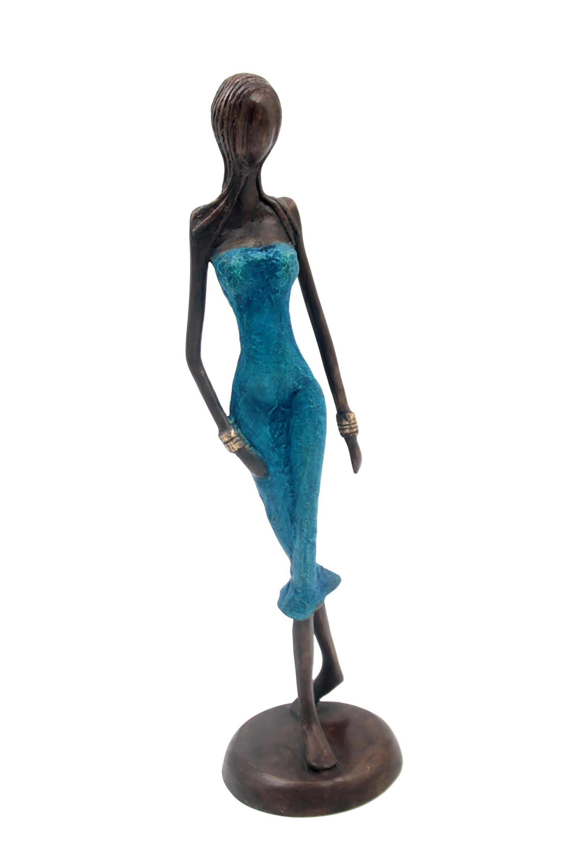 Bronze 40 cm bleu n°2 Bronzes d'Afrique