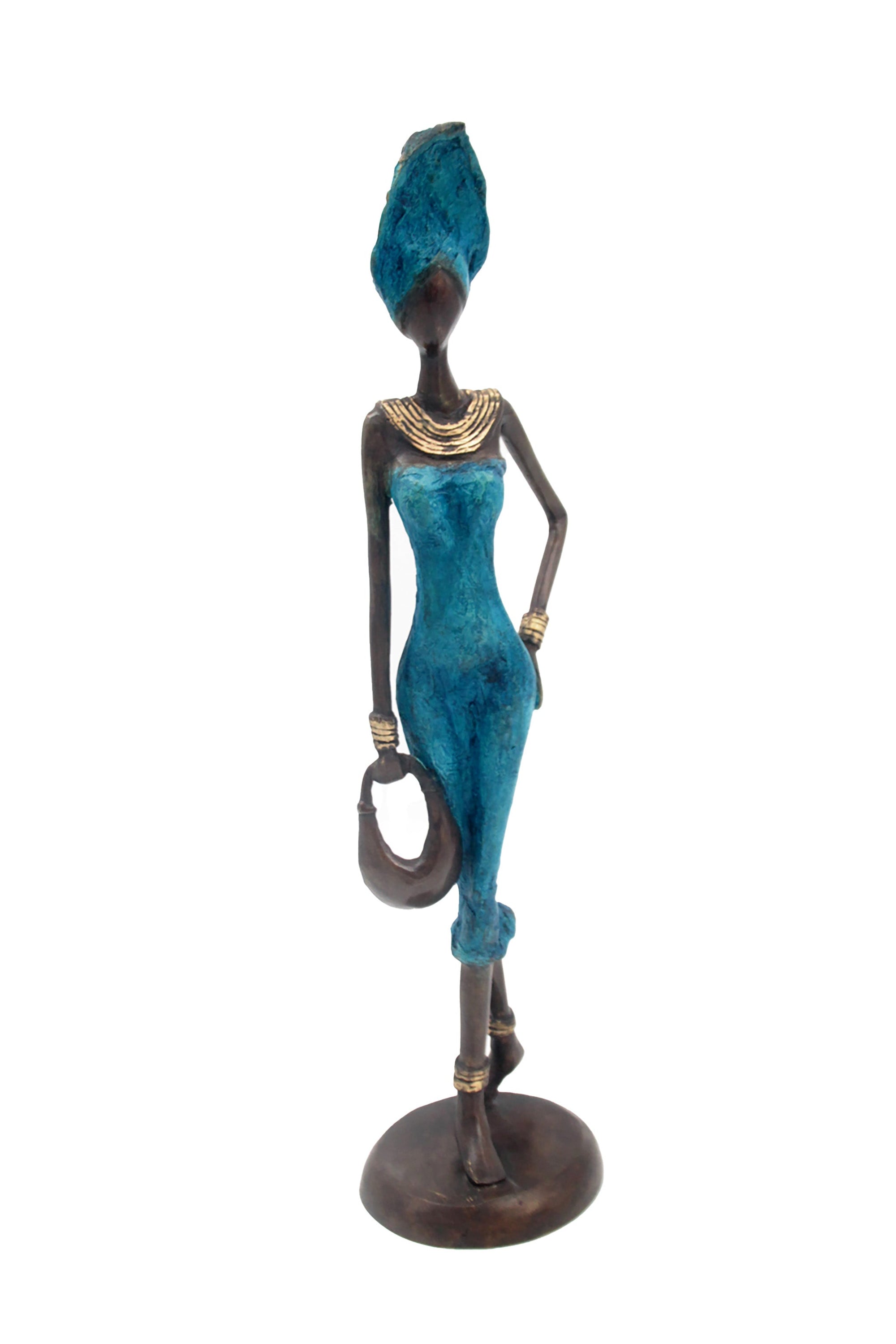 Bronze 40 cm bleu n°3 Bronzes d'Afrique