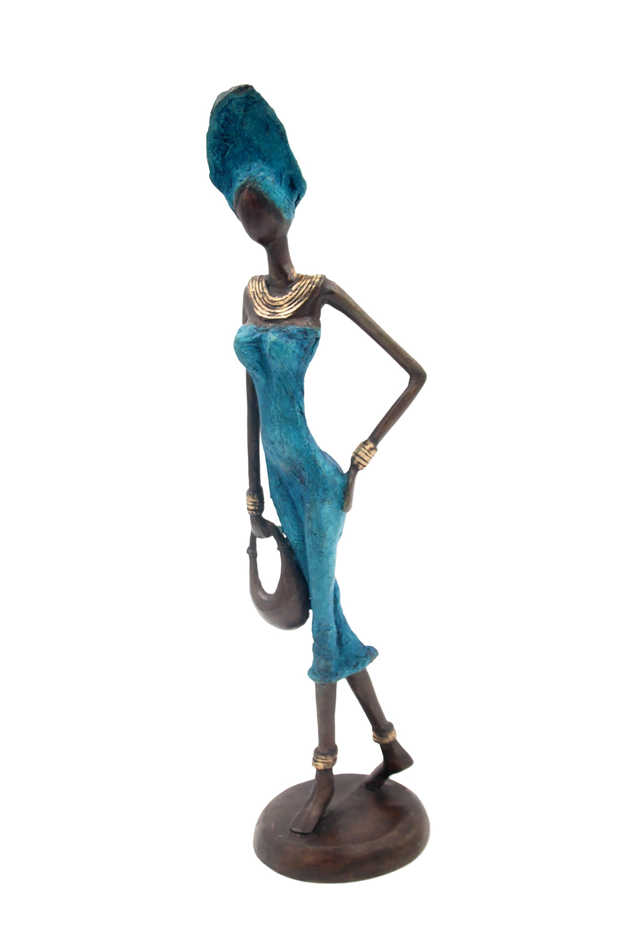 Bronze 40 cm bleu n°3 Bronzes d'Afrique