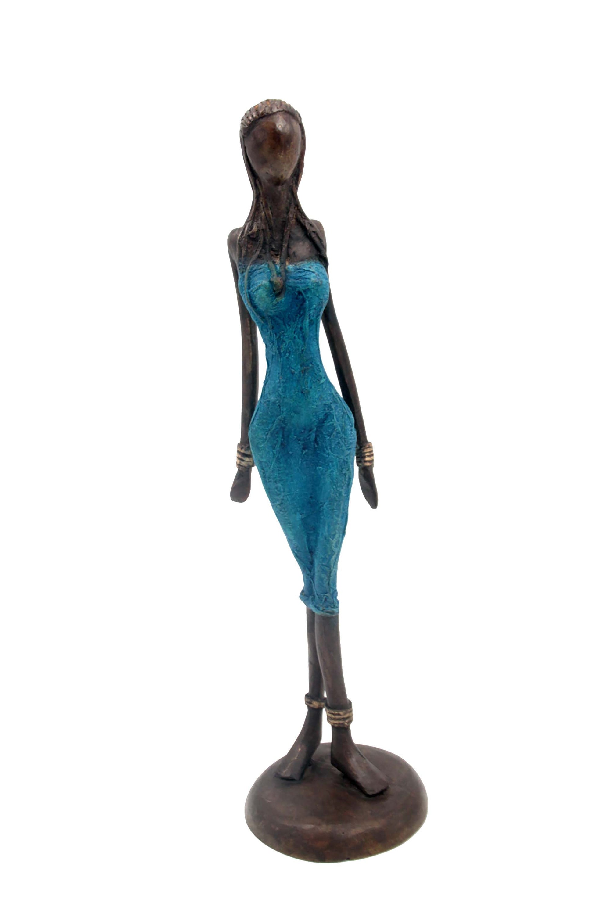 Bronze 40 cm bleu n°4 Bronzes d'Afrique