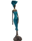 Bronze 40 cm bleu n°5 Bronzes d'Afrique
