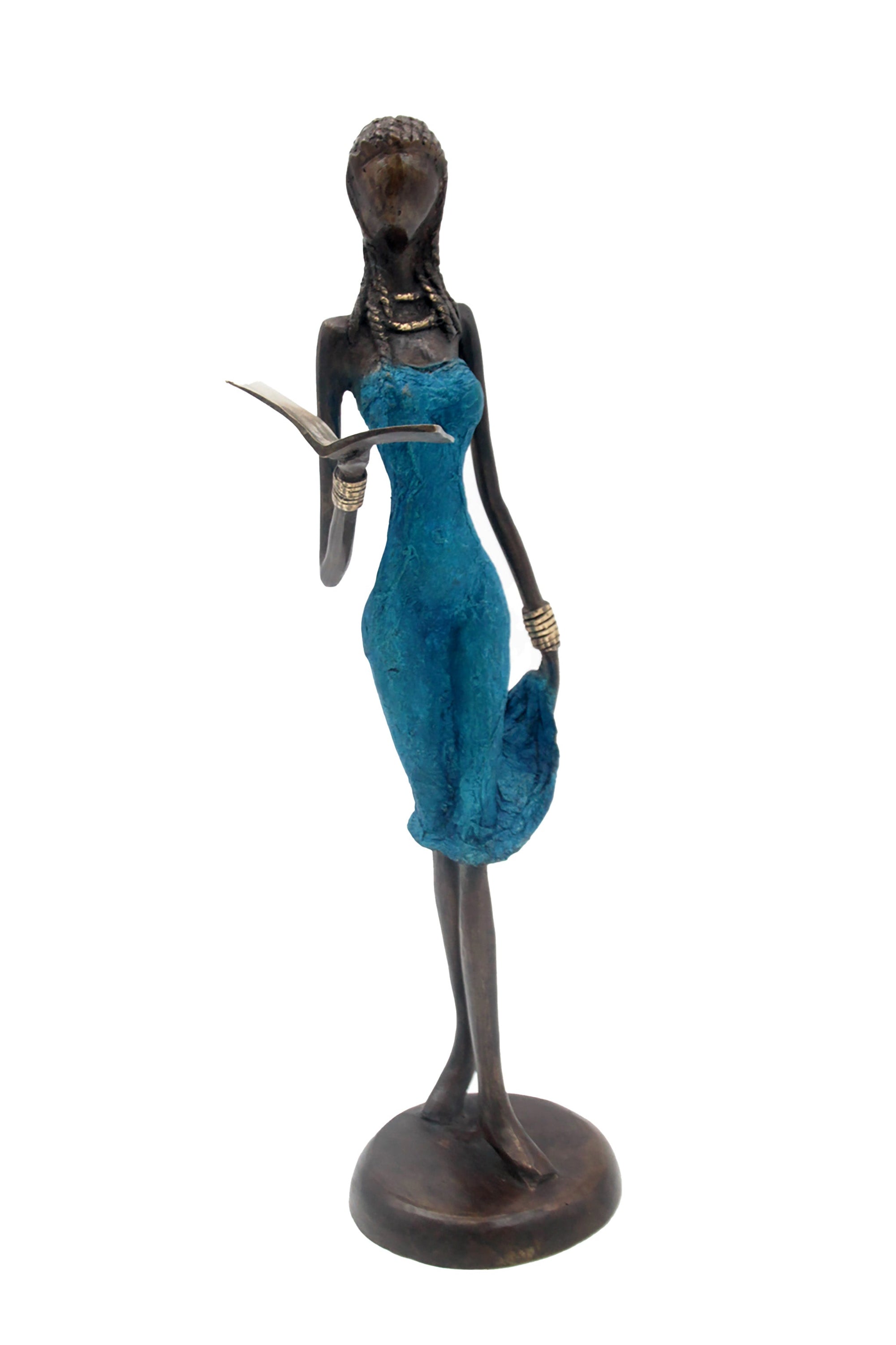 Bronze 40 cm bleu n°6 Bronzes d'Afrique
