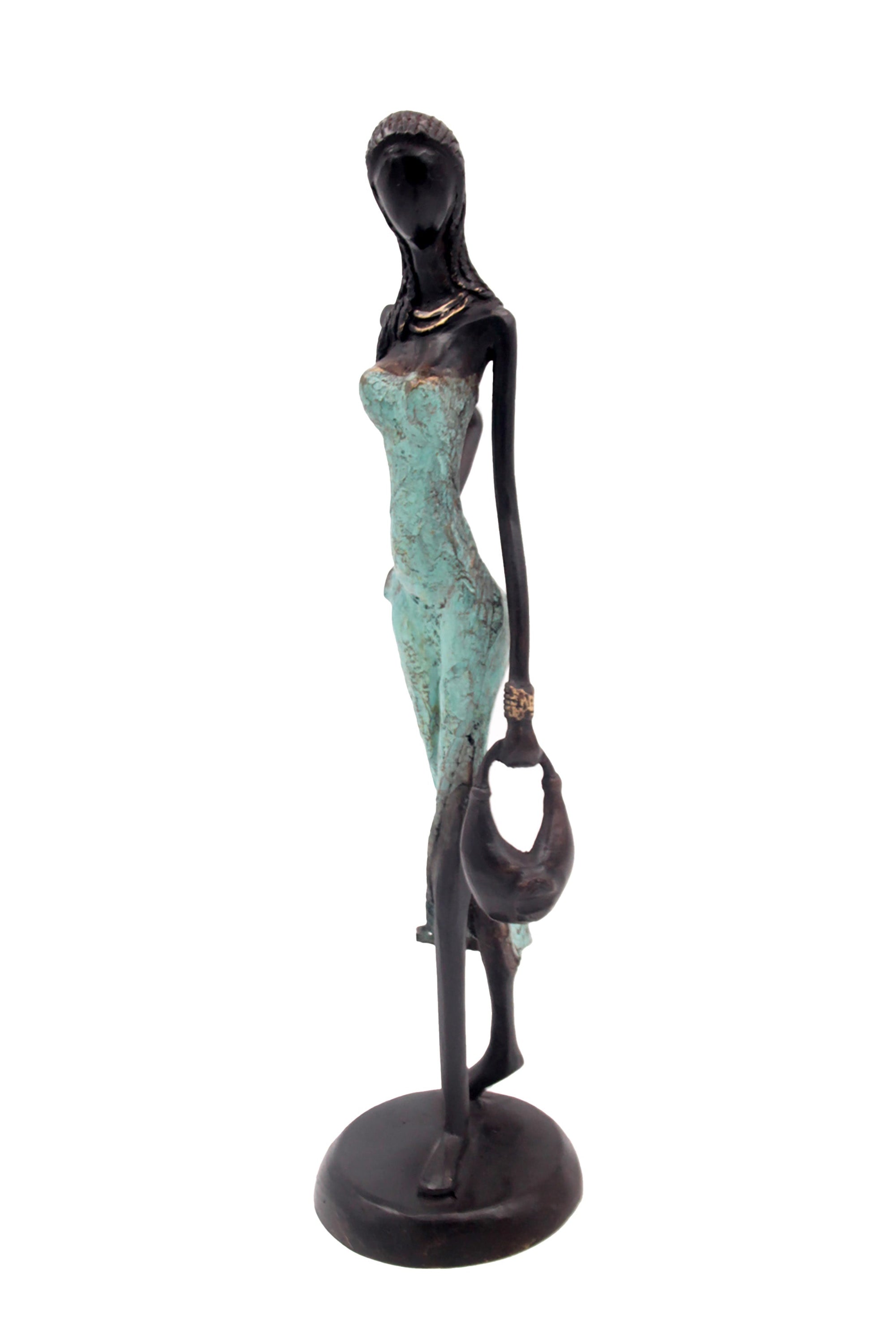 Bronze 40 cm turquoise n°1 Bronzes d'Afrique
