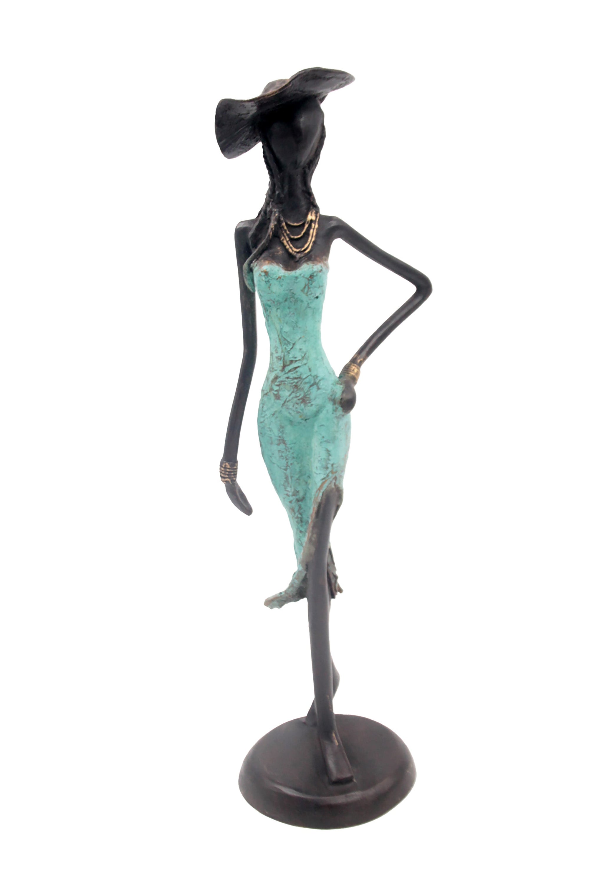 Bronze 40 cm turquoise n°2 Bronzes d'Afrique