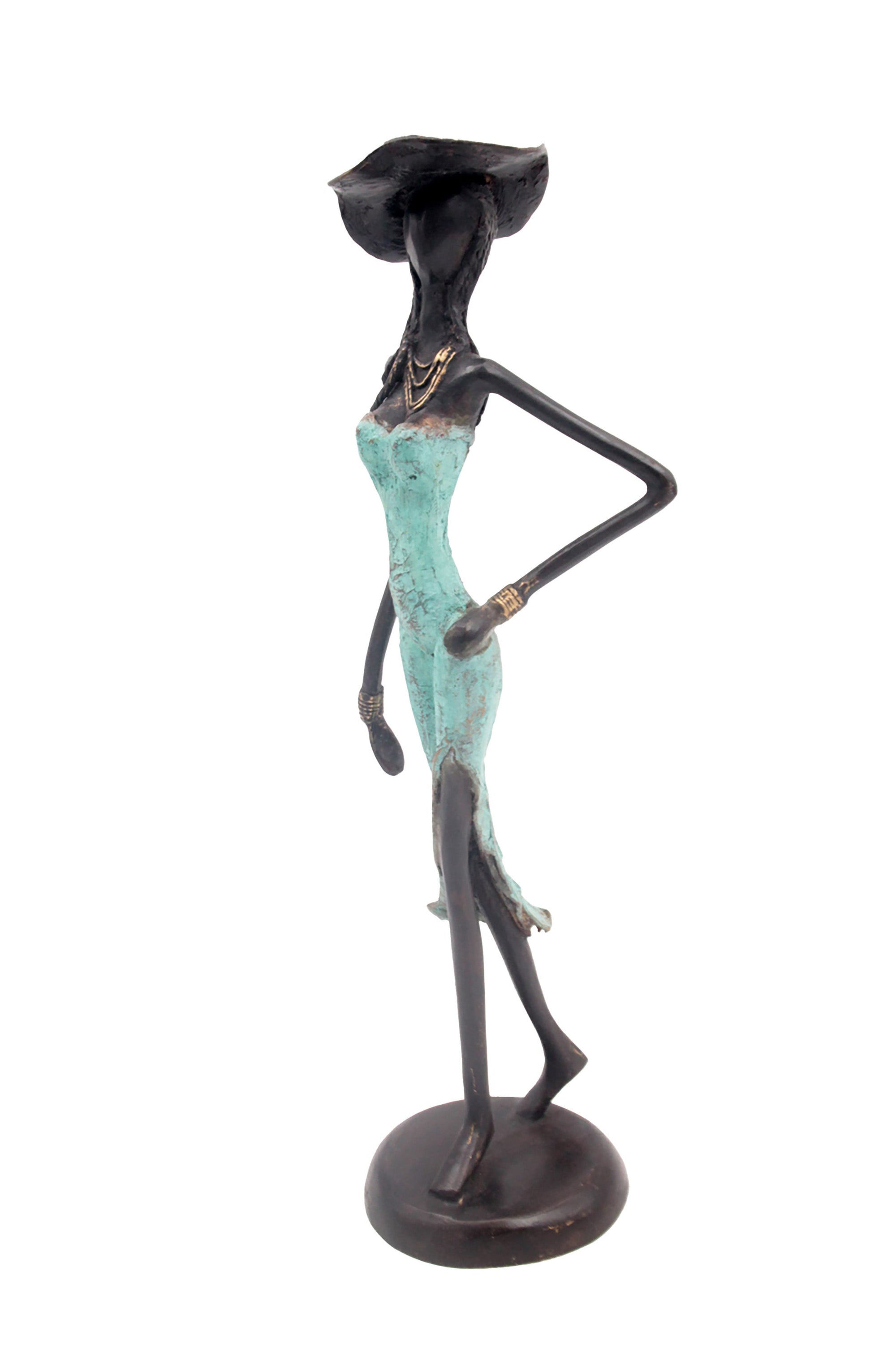 Bronze 40 cm turquoise n°2 Bronzes d'Afrique