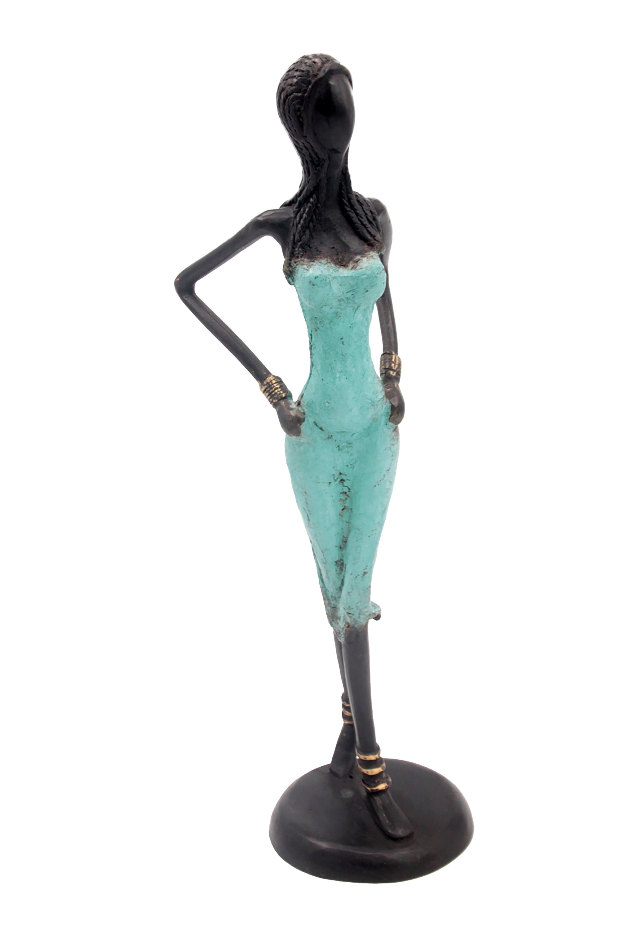 Bronze 40 cm turquoise n°4 Bronzes d'Afrique