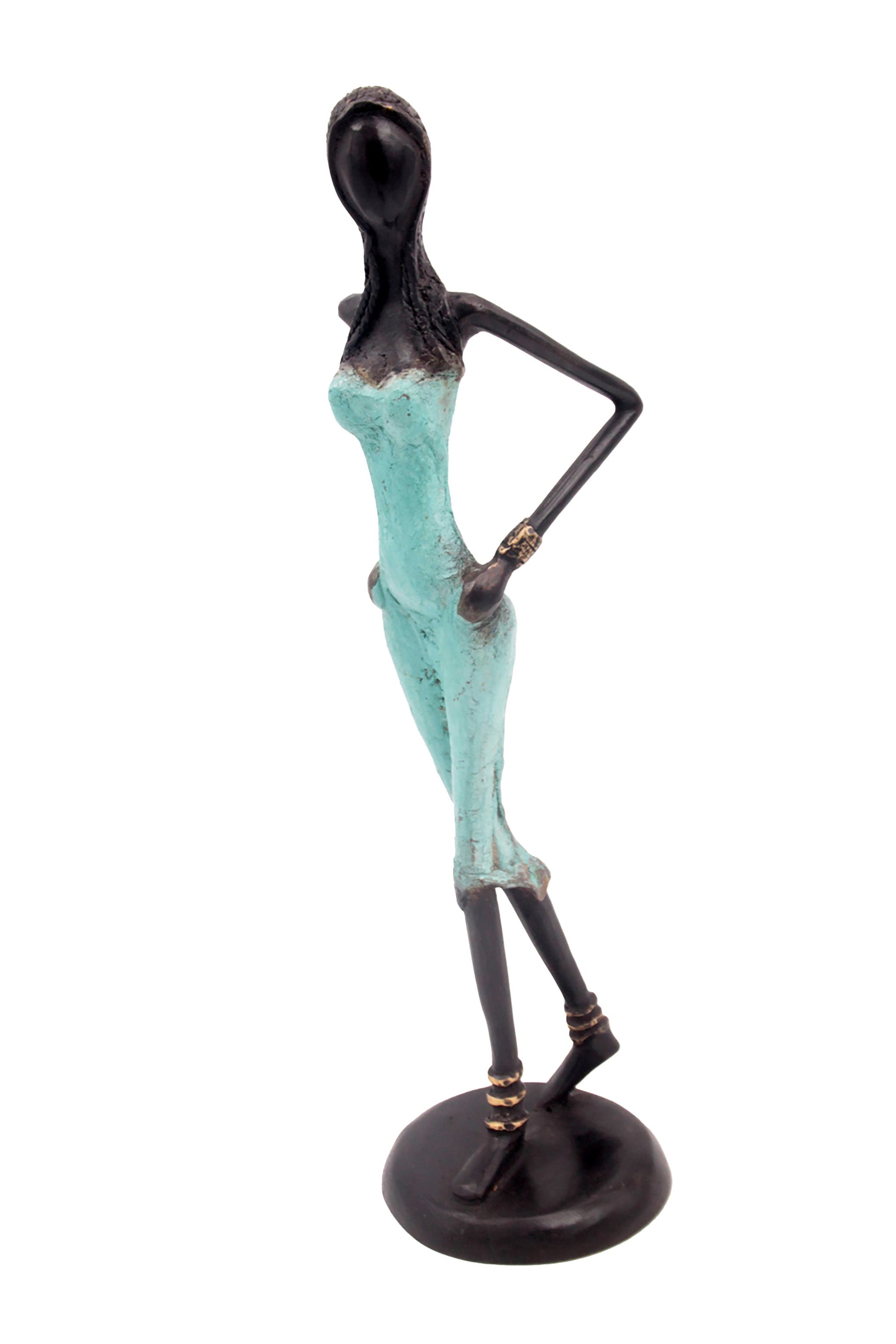 Bronze 40 cm turquoise n°4 Bronzes d'Afrique