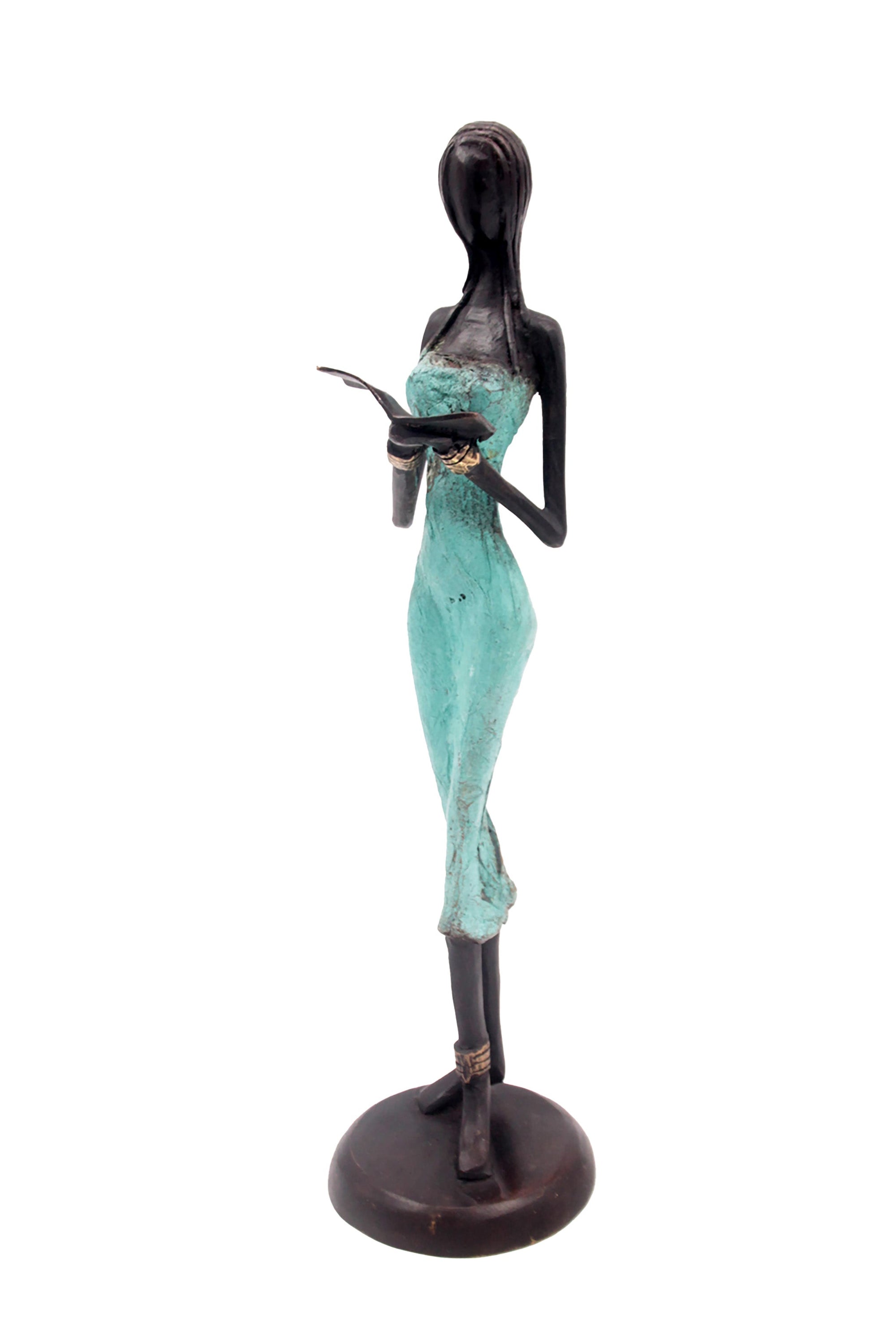 Bronze 40 cm turquoise n°5 Bronzes d'Afrique