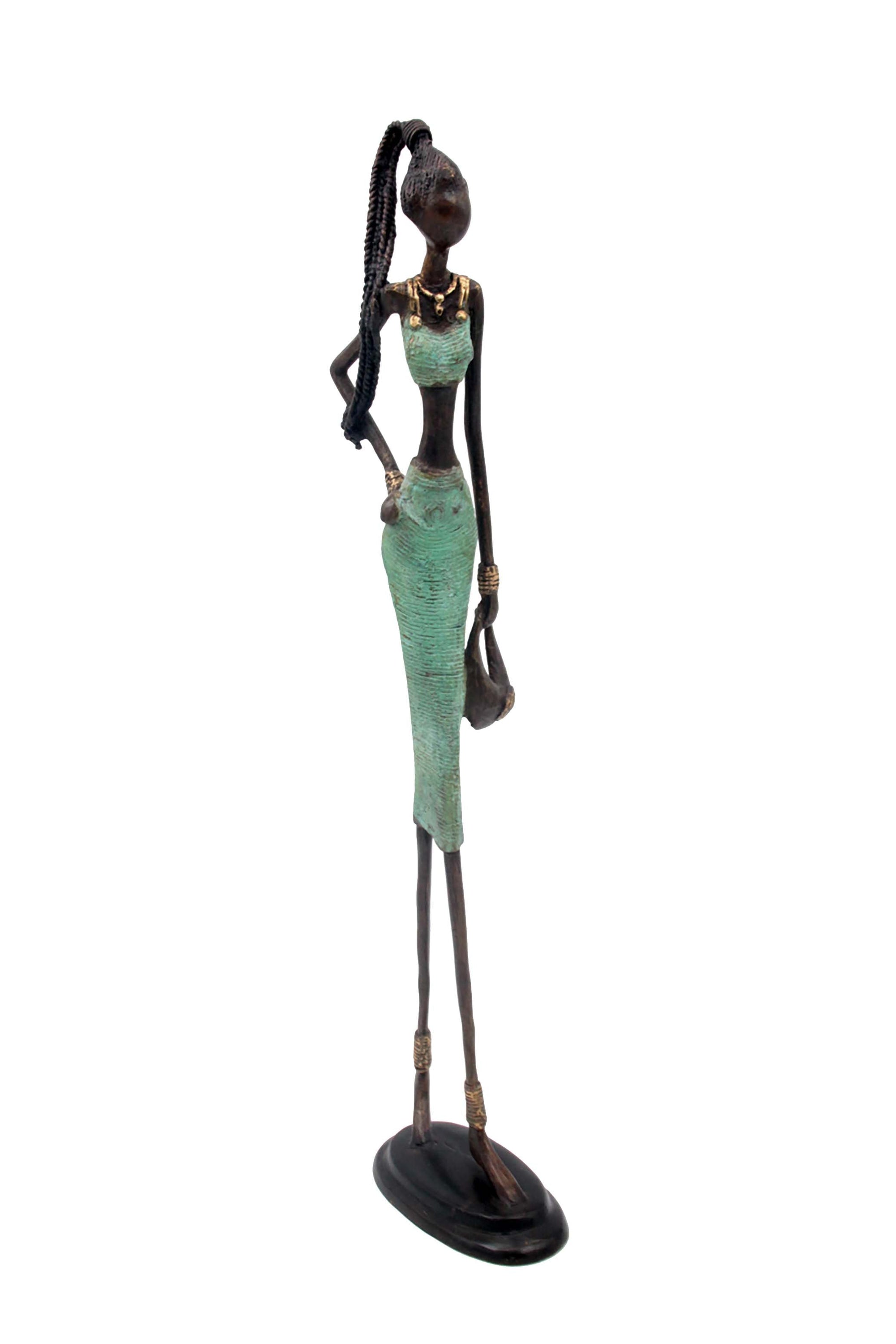 Bronze 55 cm turquoise n°3 Bronzes d'Afrique
