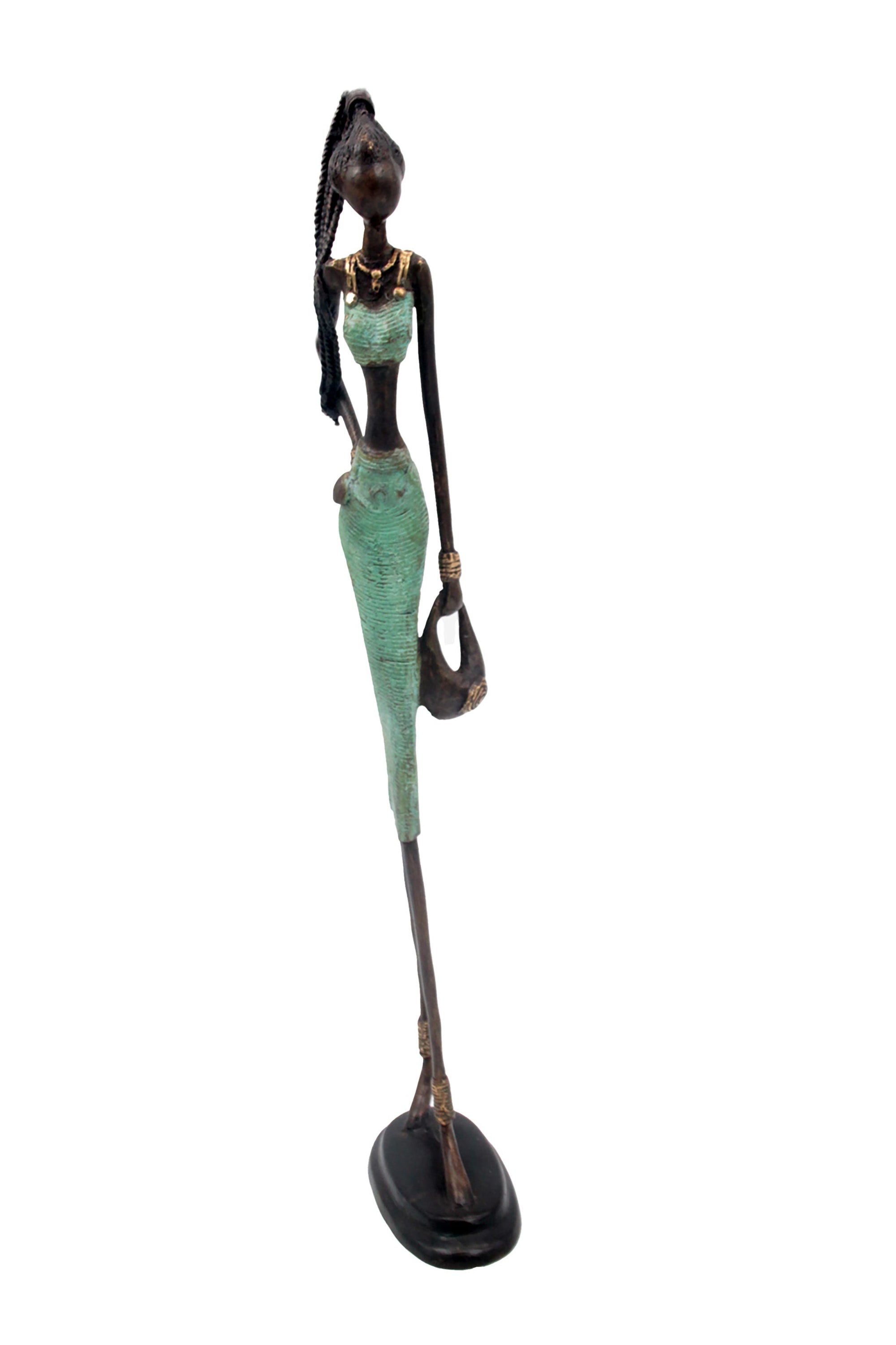 Bronze 55 cm turquoise n°3 Bronzes d'Afrique
