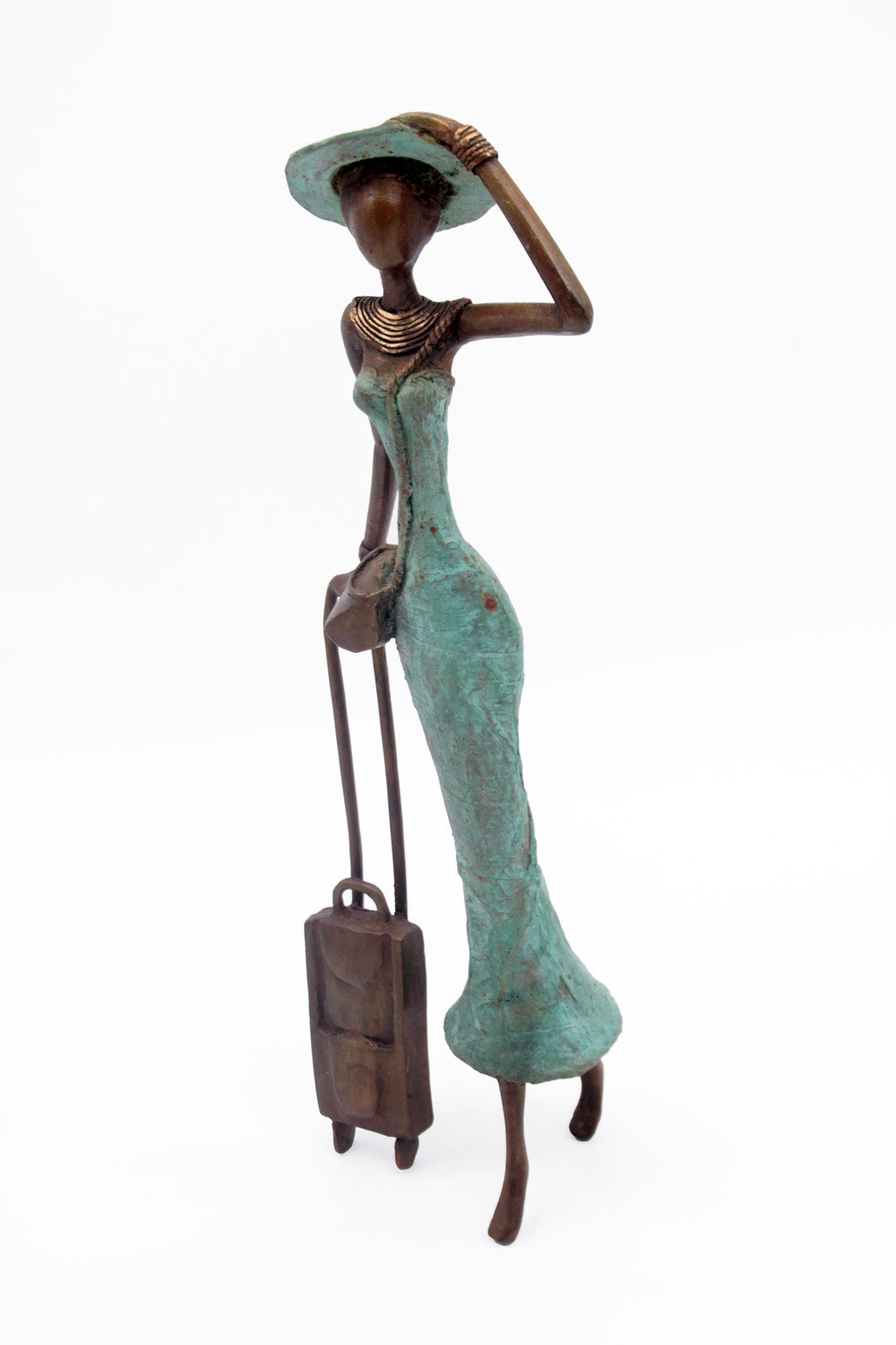 Bronze Mohamadi Dermé 40 cm turquoise n°1 Bronzes d'Afrique