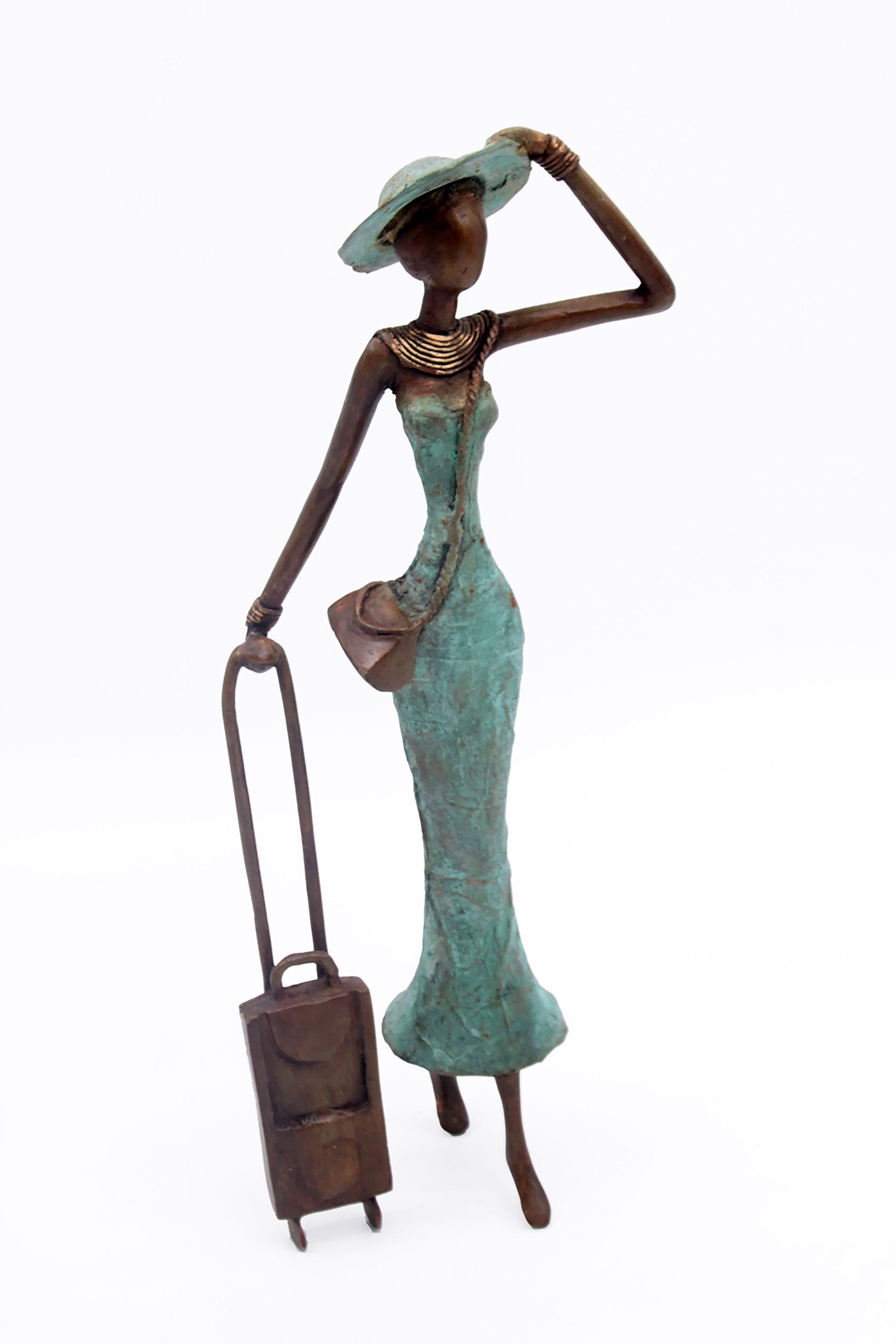 Bronze Mohamadi Dermé 40 cm turquoise n°1 Bronzes d'Afrique