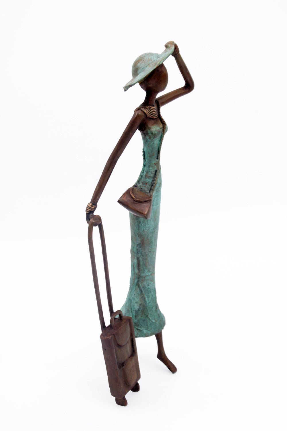 Bronze Mohamadi Dermé 40 cm turquoise n°1 Bronzes d'Afrique