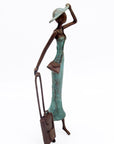Bronze Mohamadi Dermé 40 cm turquoise n°1 Bronzes d'Afrique