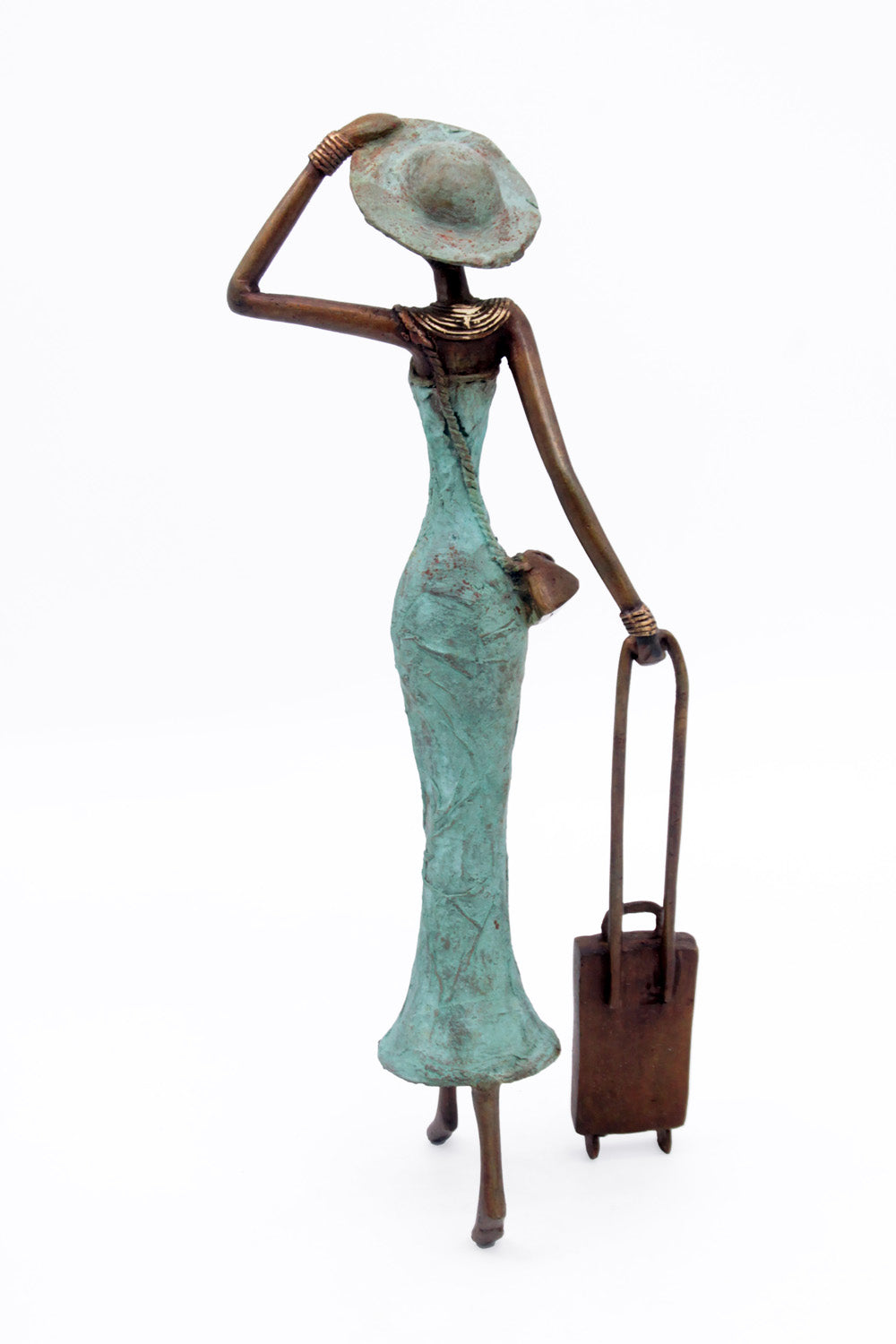 Bronze Mohamadi Dermé 40 cm turquoise n°1 Bronzes d'Afrique