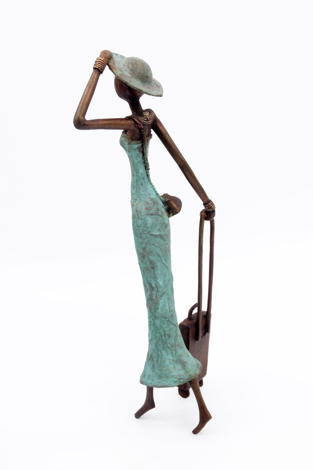 Bronze Mohamadi Dermé 40 cm turquoise n°1 Bronzes d'Afrique