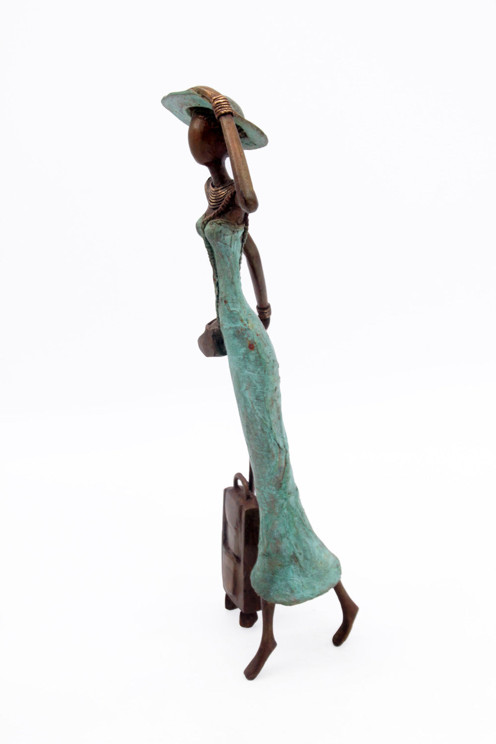 Bronze Mohamadi Dermé 40 cm turquoise n°1 Bronzes d'Afrique
