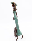 Bronze Mohamadi Dermé 40 cm turquoise n°1 Bronzes d'Afrique