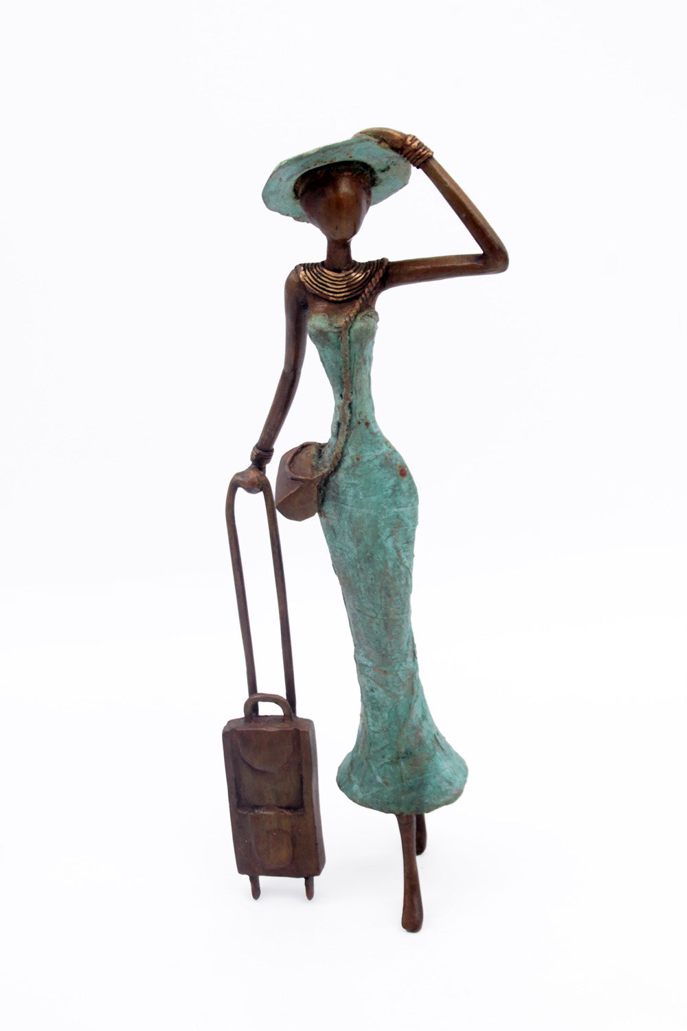 Bronze Mohamadi Dermé 40 cm turquoise n°1 Bronzes d'Afrique