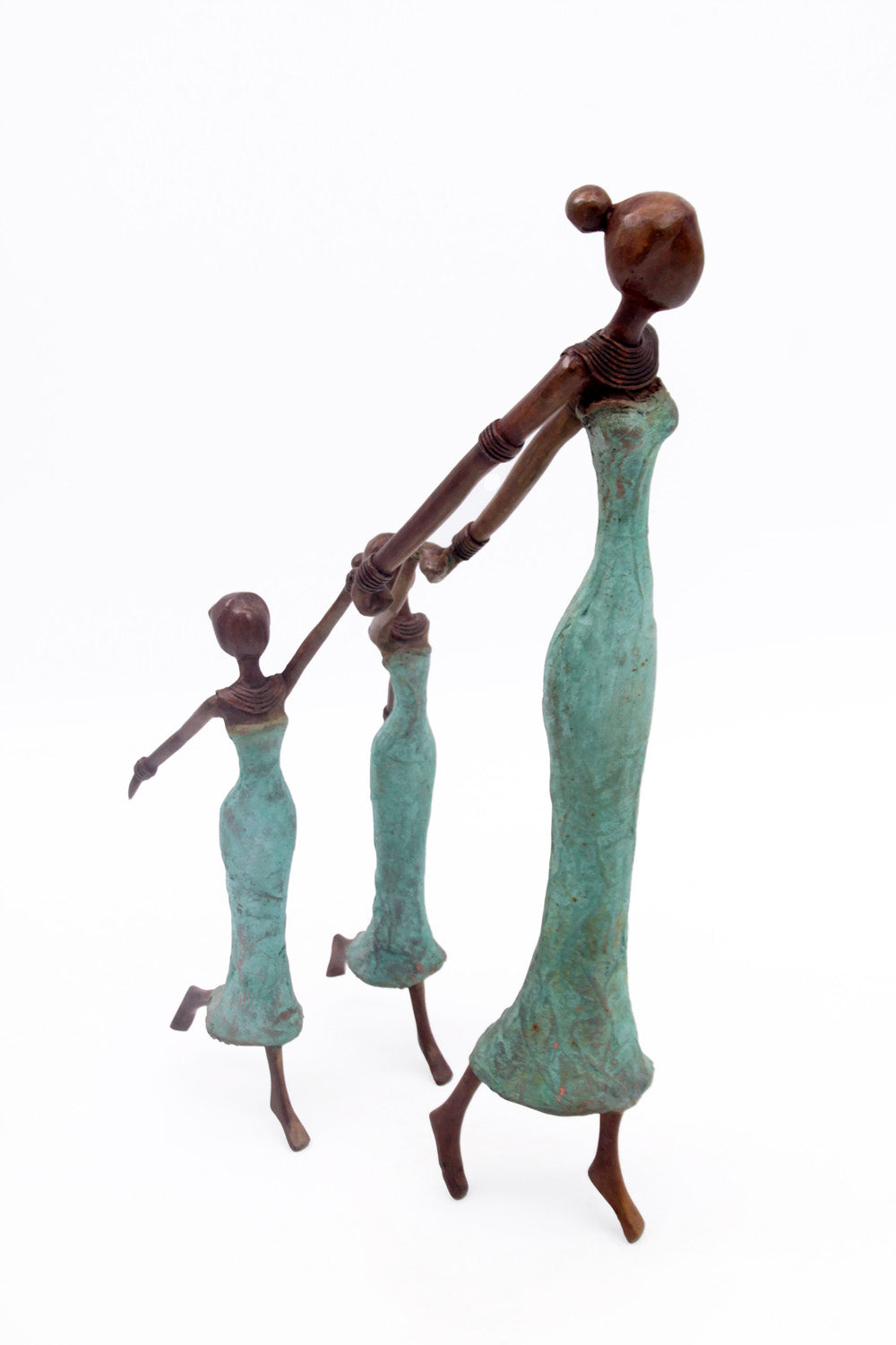 Bronze Mohamadi Dermé 40 cm turquoise n°2 Bronzes d'Afrique