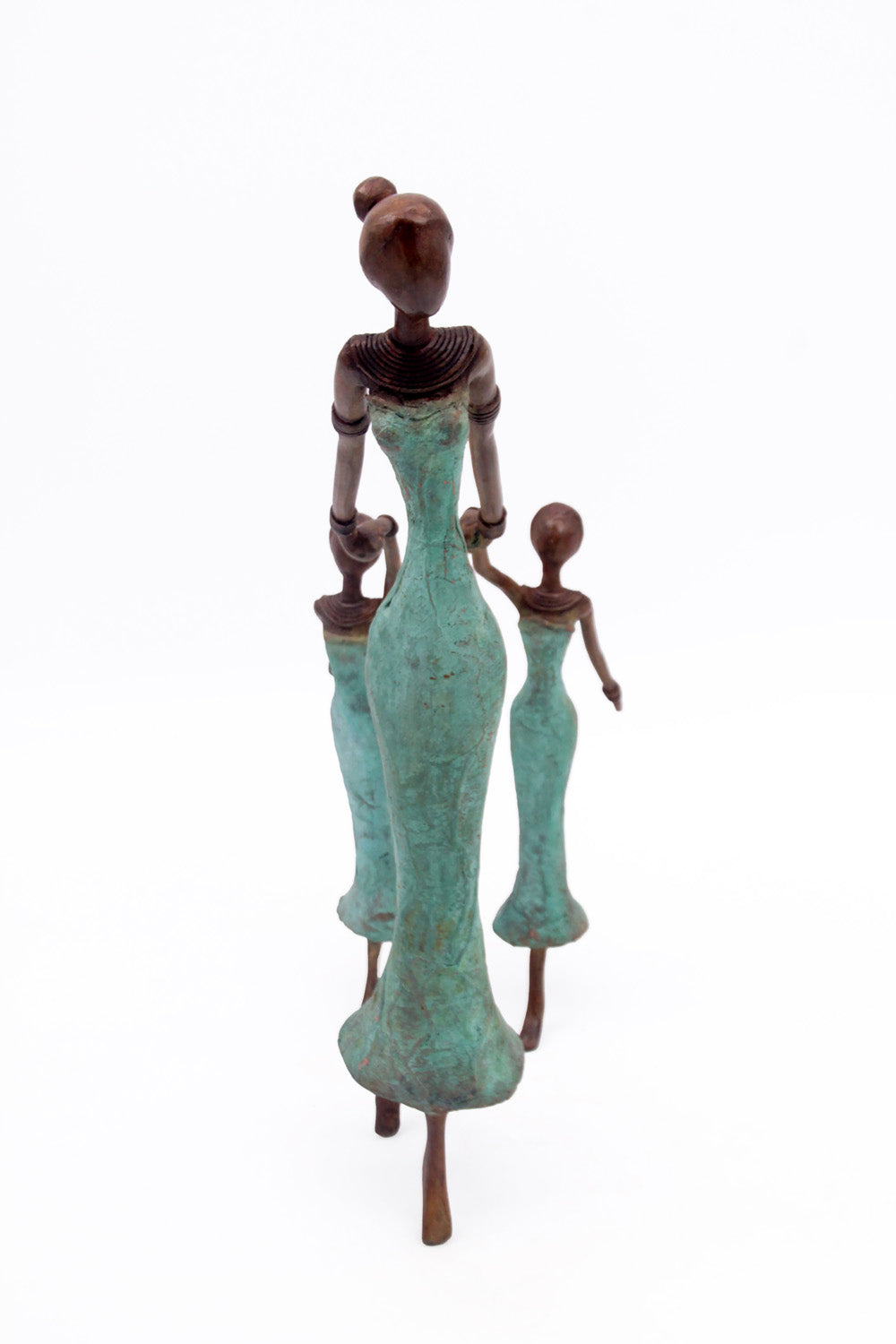 Bronze Mohamadi Dermé 40 cm turquoise n°2 Bronzes d'Afrique